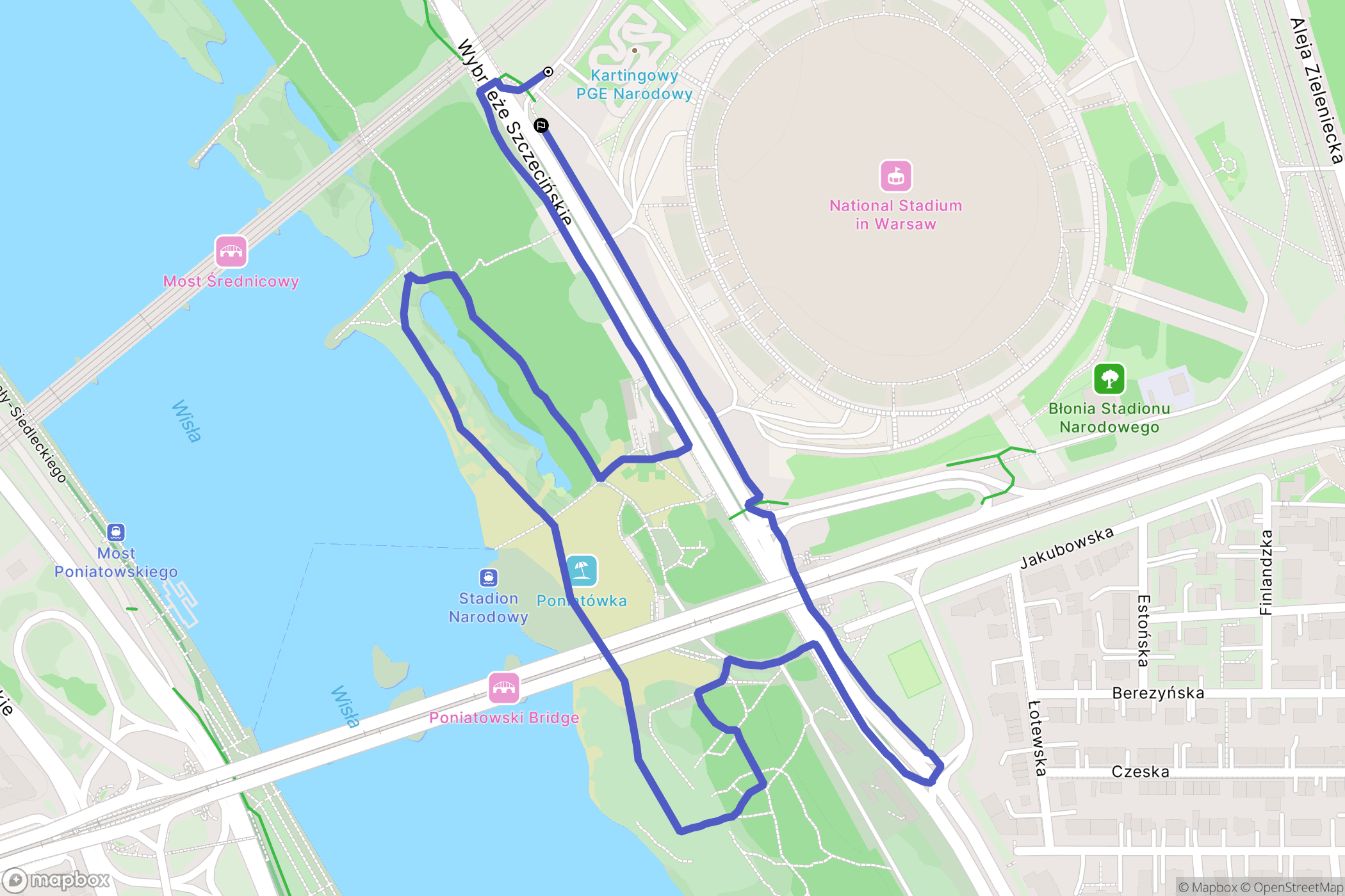Warszawa: mapa trasy - Poland