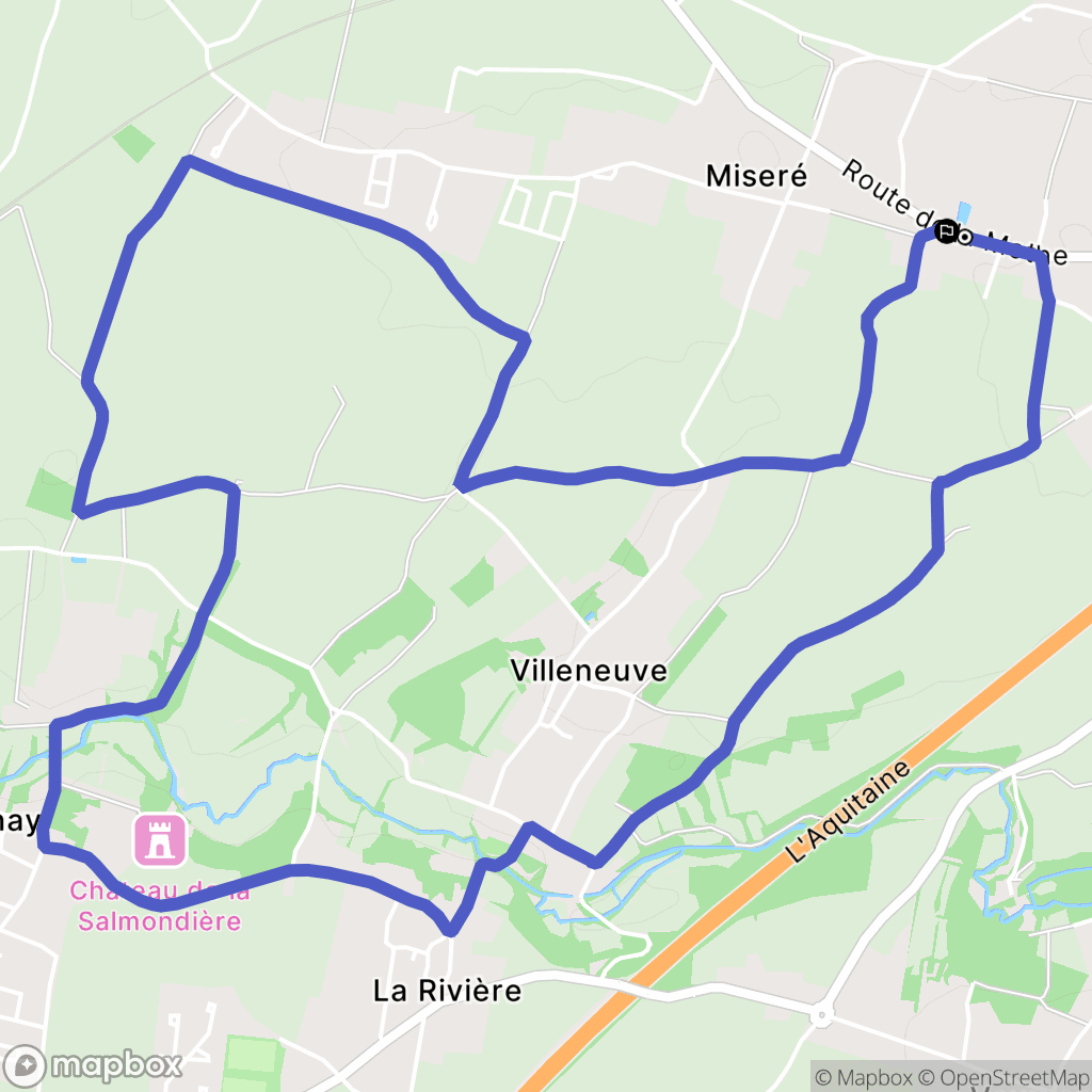 La Crèche : carte du parcours de randonnée - France