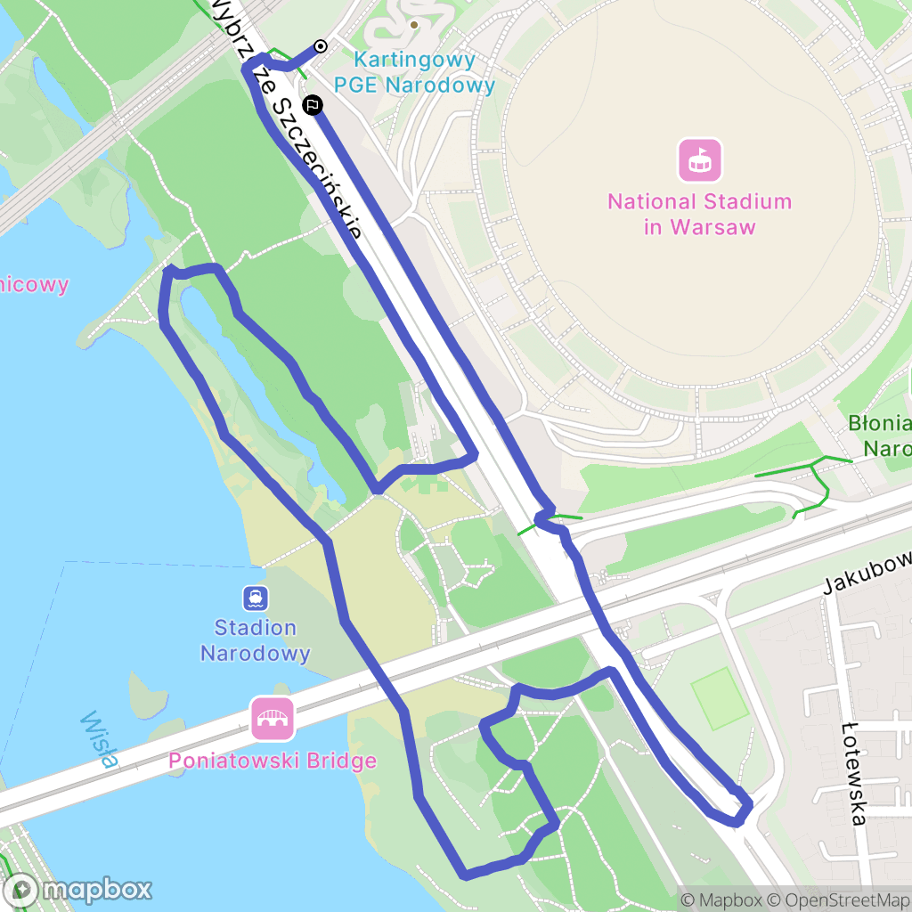 Warszawa: mapa trasy - Poland