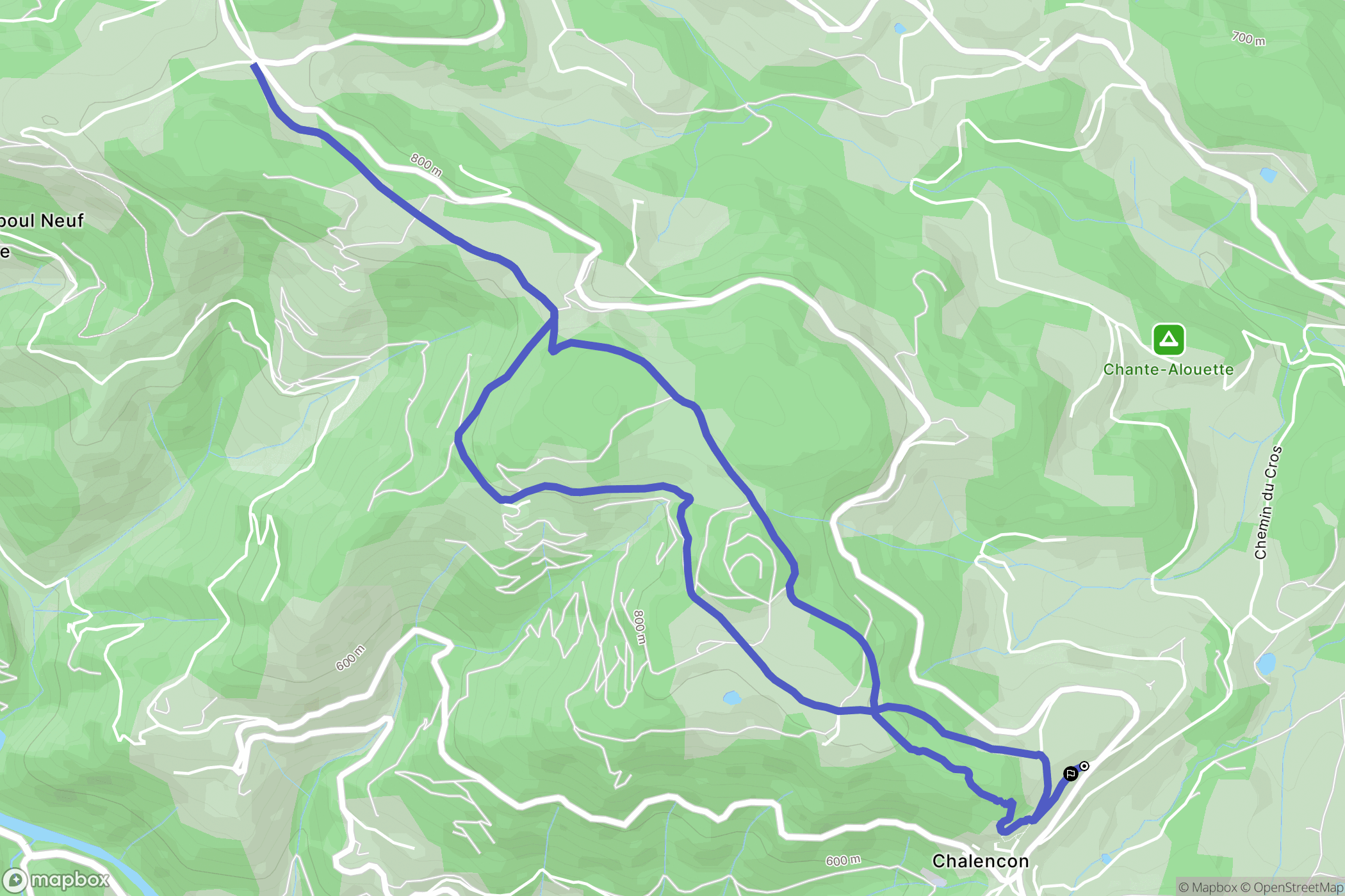 Chalencon : carte du parcours de randonnée - France