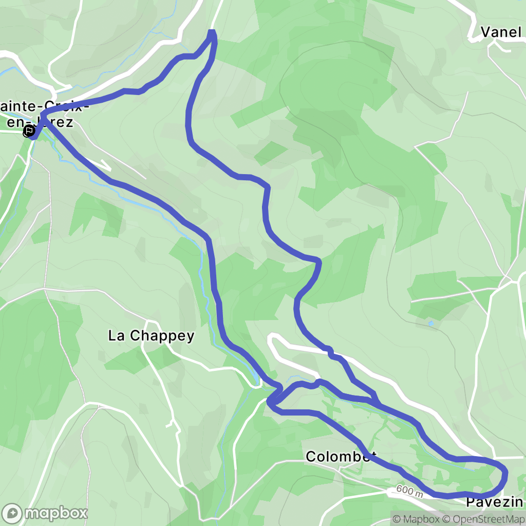 Sainte-Croix-en-Jarez : carte du parcours de randonnée - France