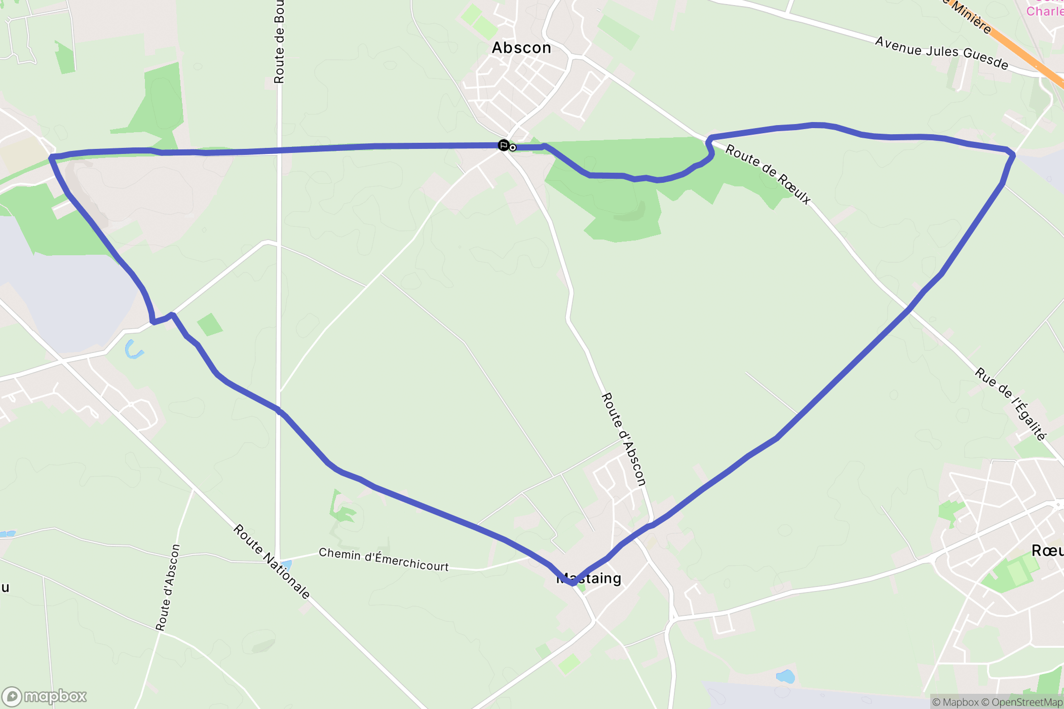 Abscon : carte du parcours de randonnée - France
