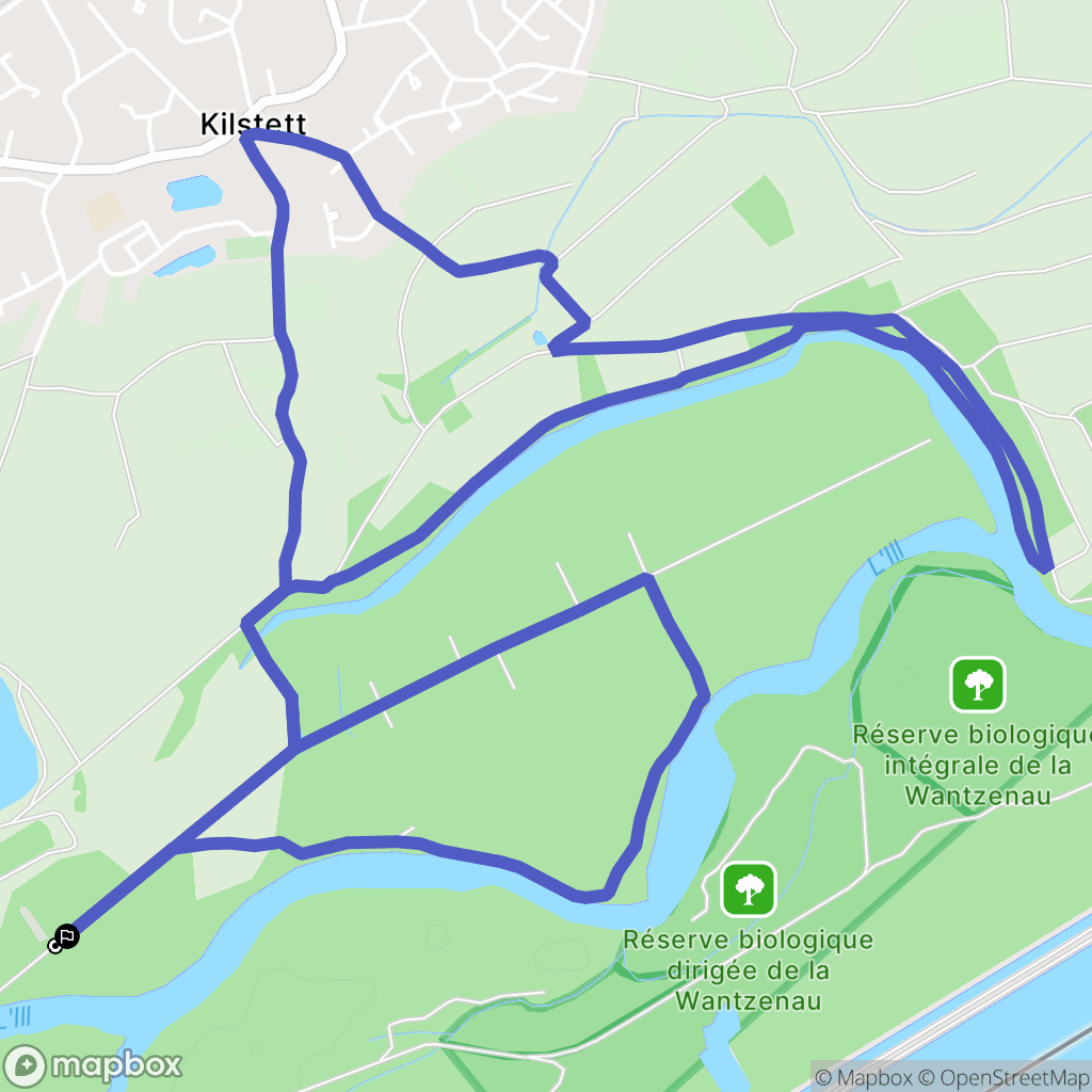 La Wantzenau : carte du parcours de randonnée - France