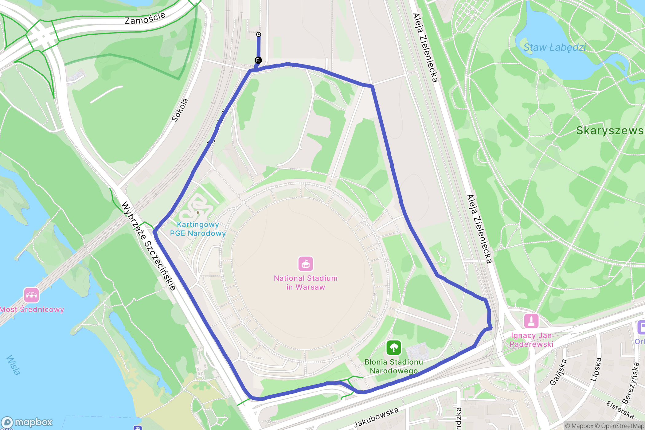 Warszawa: mapa trasy - Poland