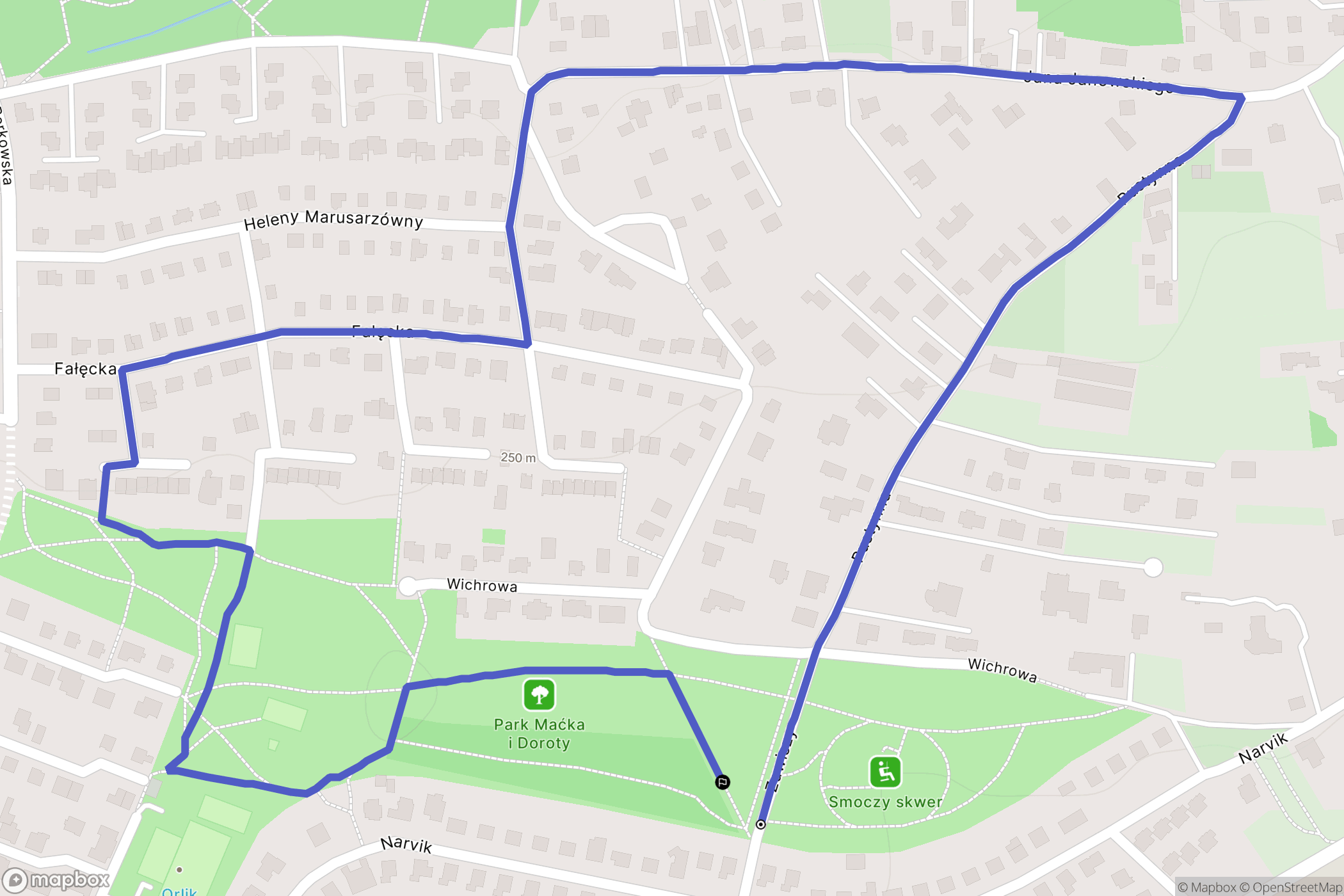 Kraków: mapa trasy - Poland