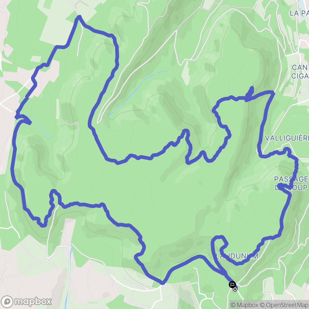 Laudun-l'Ardoise : carte du parcours de randonnée - France