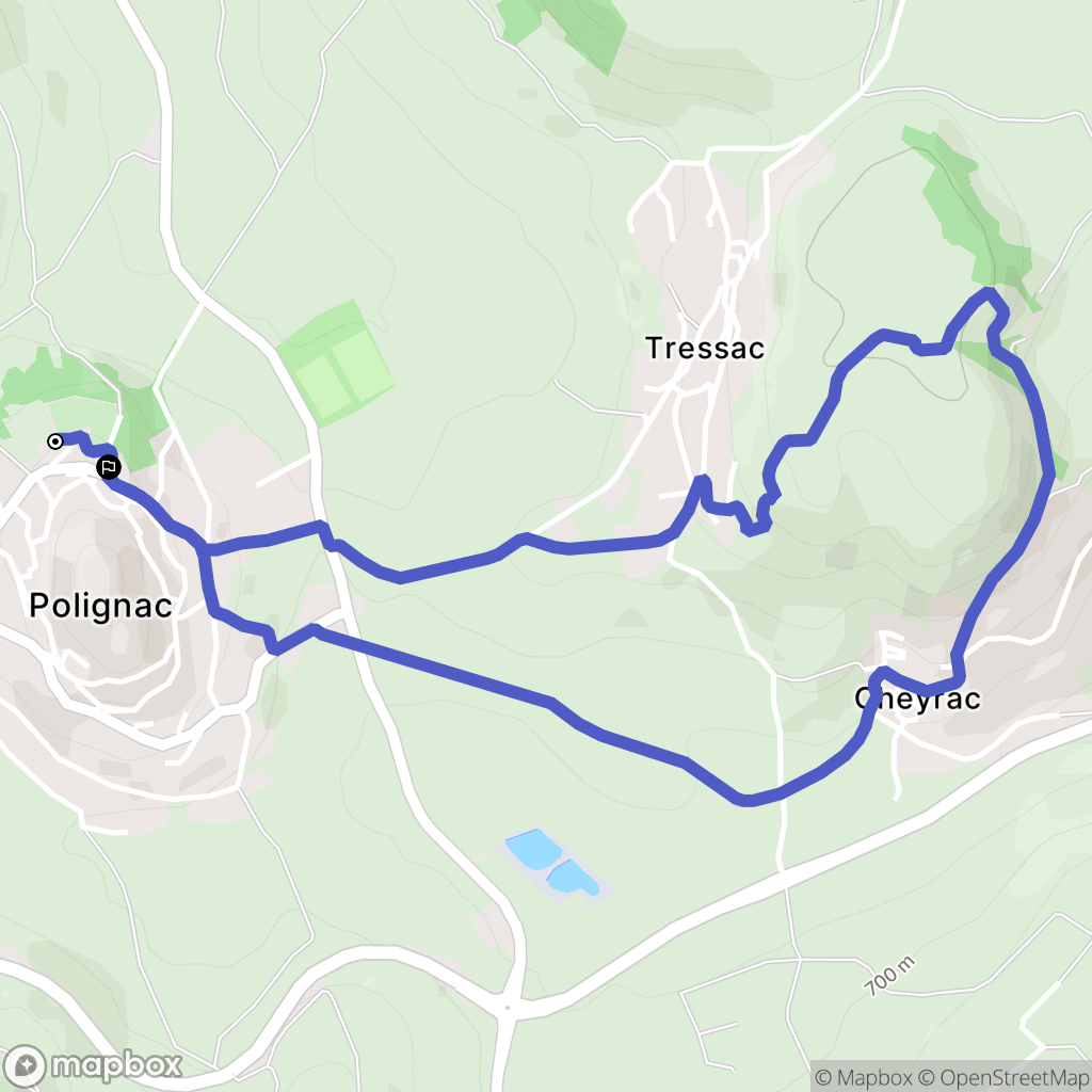 Polignac : carte du parcours de randonnée - France