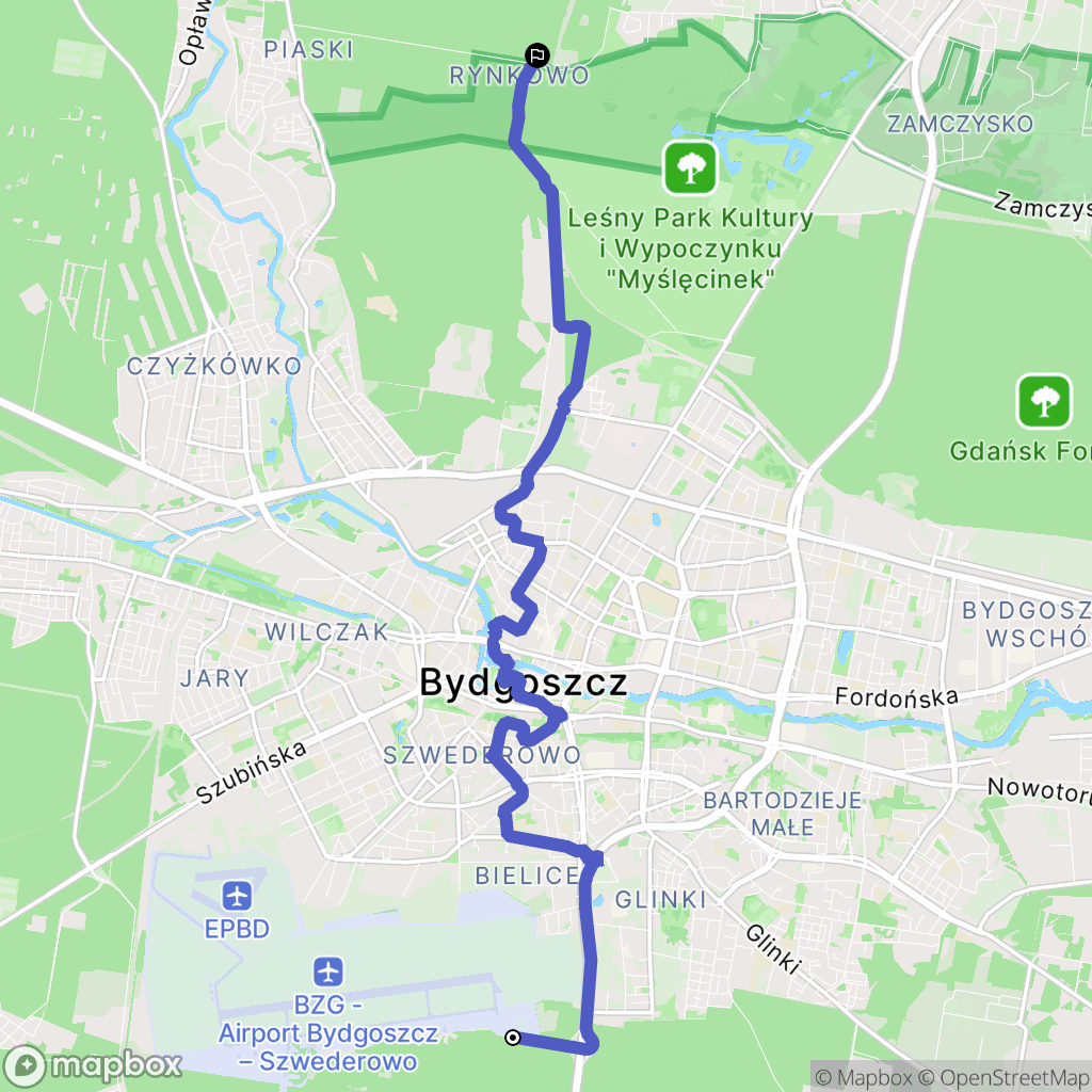 Bydgoszcz: mapa trasy - Poland