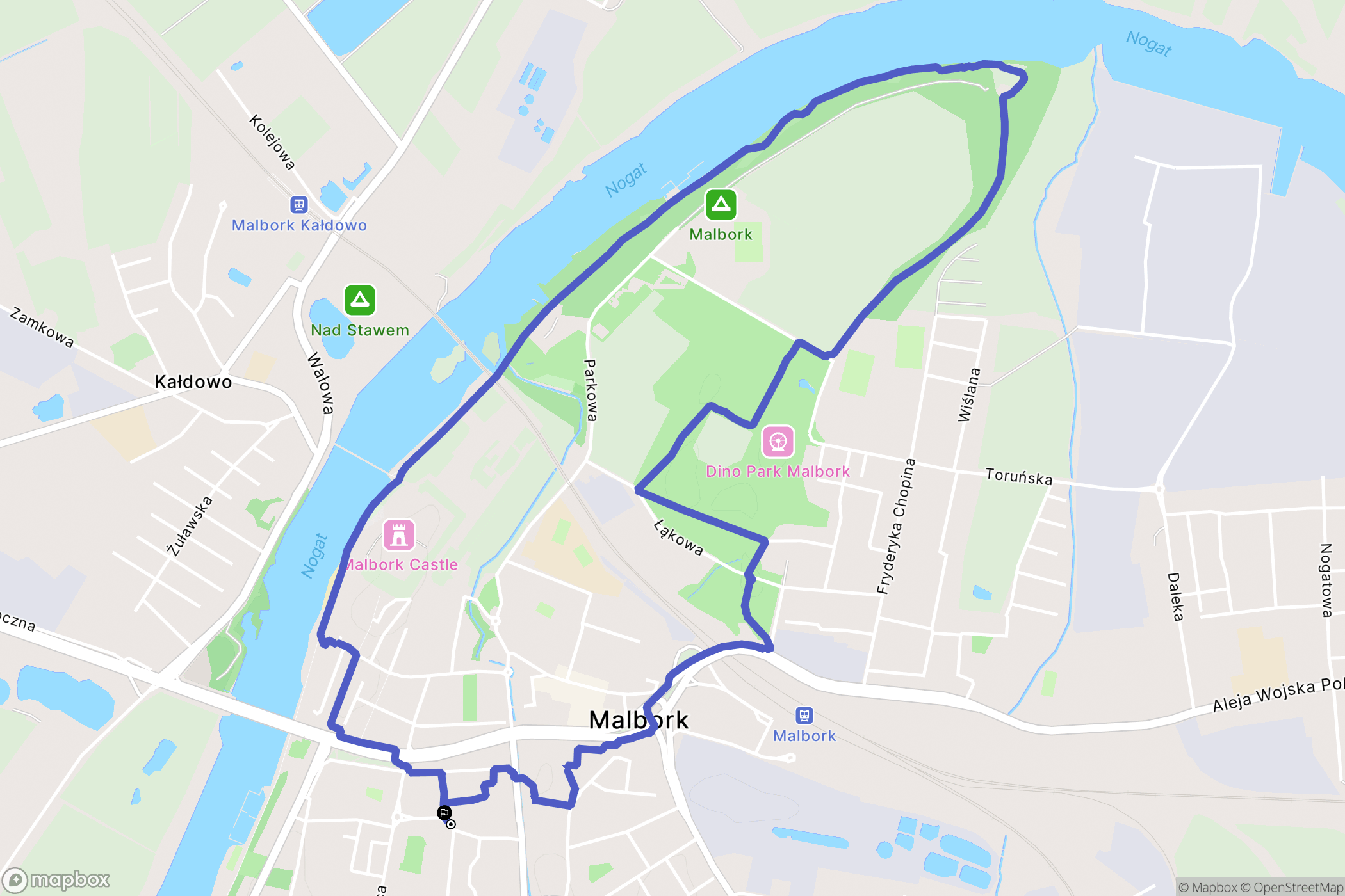 Malbork: mapa trasy - Poland