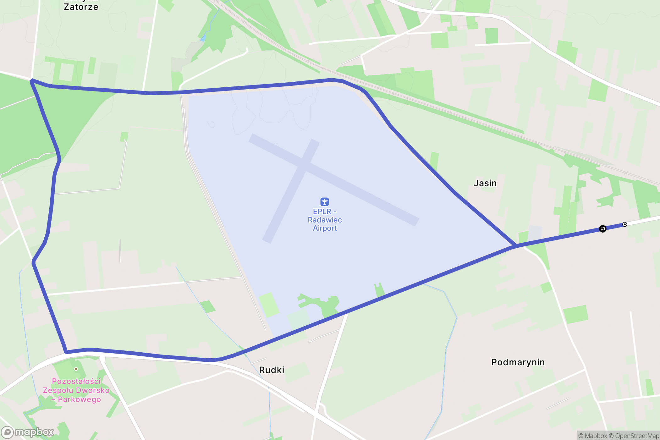 Marynin: mapa trasy - Poland