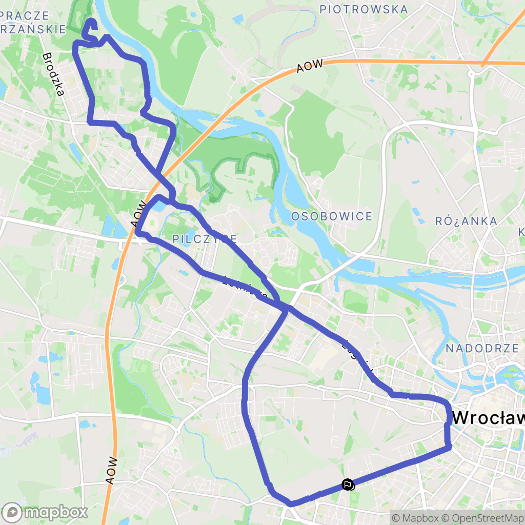 Wrocław: mapa trasy - Poland