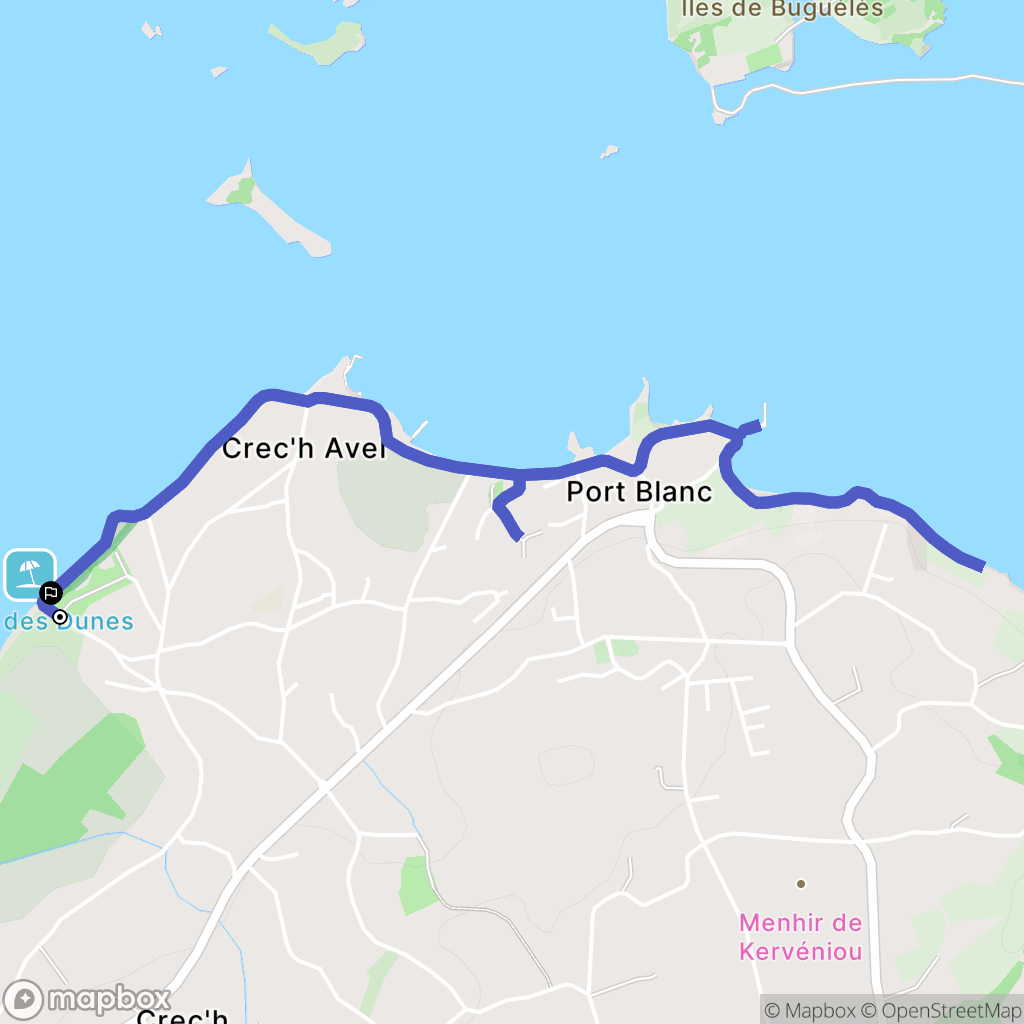 Penvénan : carte du parcours de randonnée - France