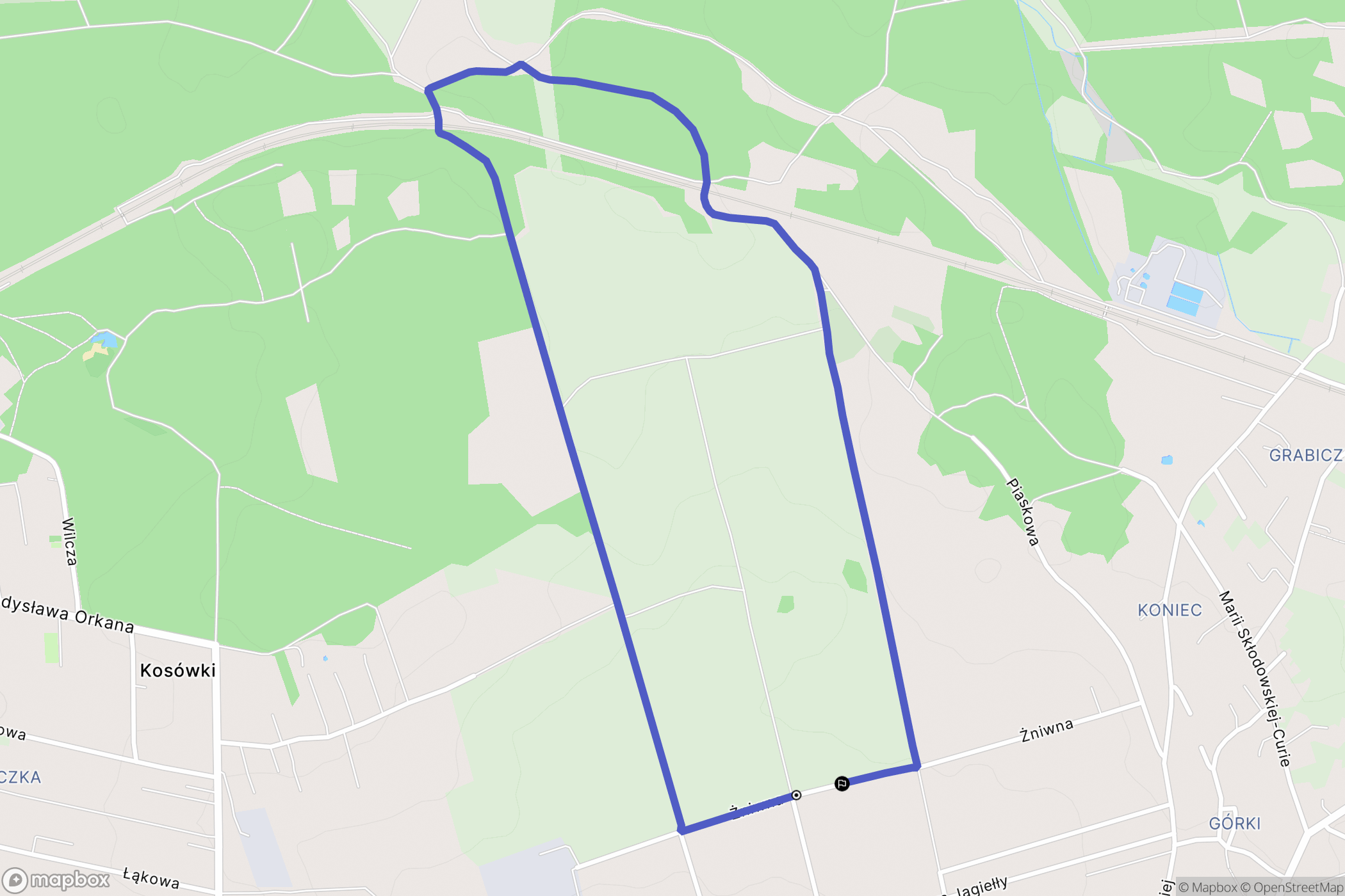 Libiąż: mapa trasy - Poland