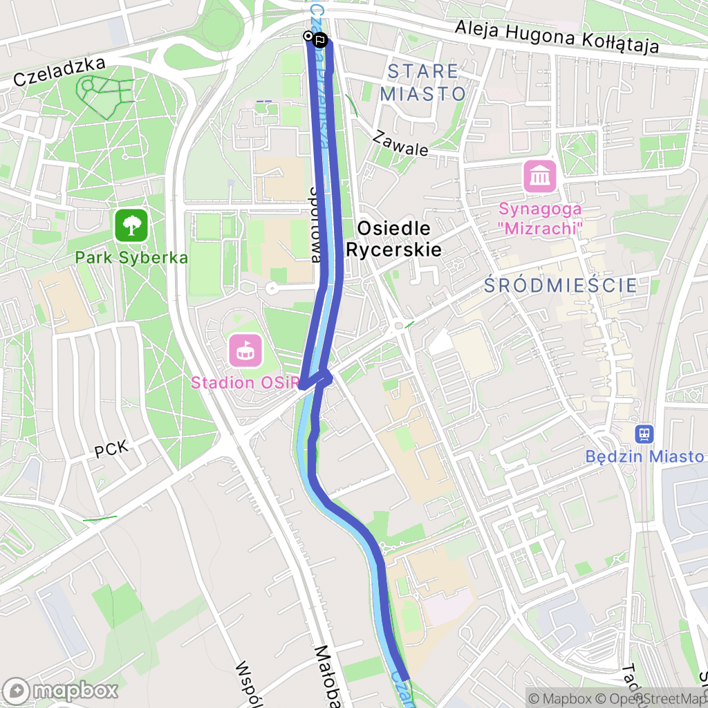 Będzin: mapa trasy - Poland