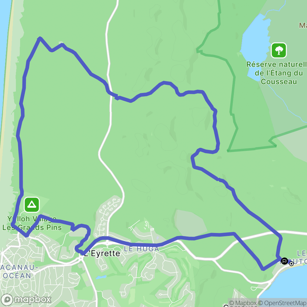 Lacanau : carte du parcours de randonnée - France