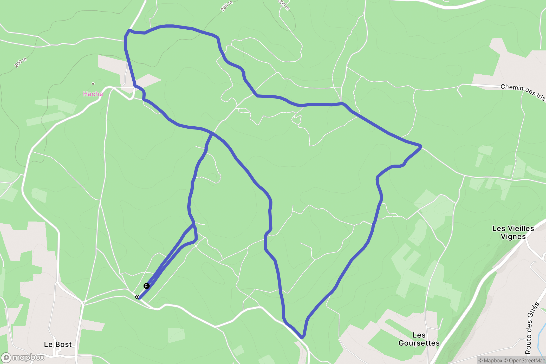 Savignac-les-Églises : carte du parcours de randonnée - France