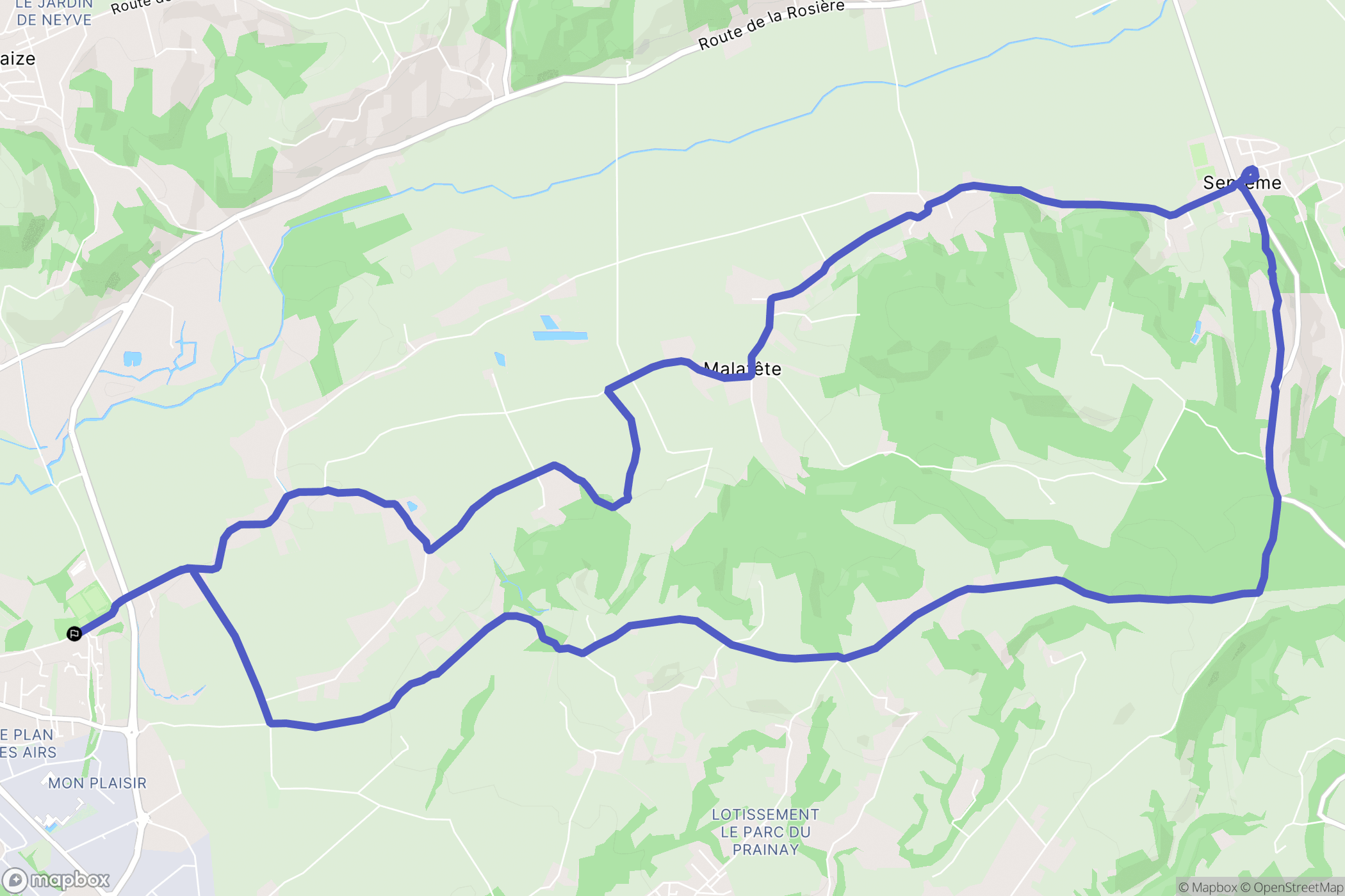 Pont-Évêque : carte du parcours de randonnée - France