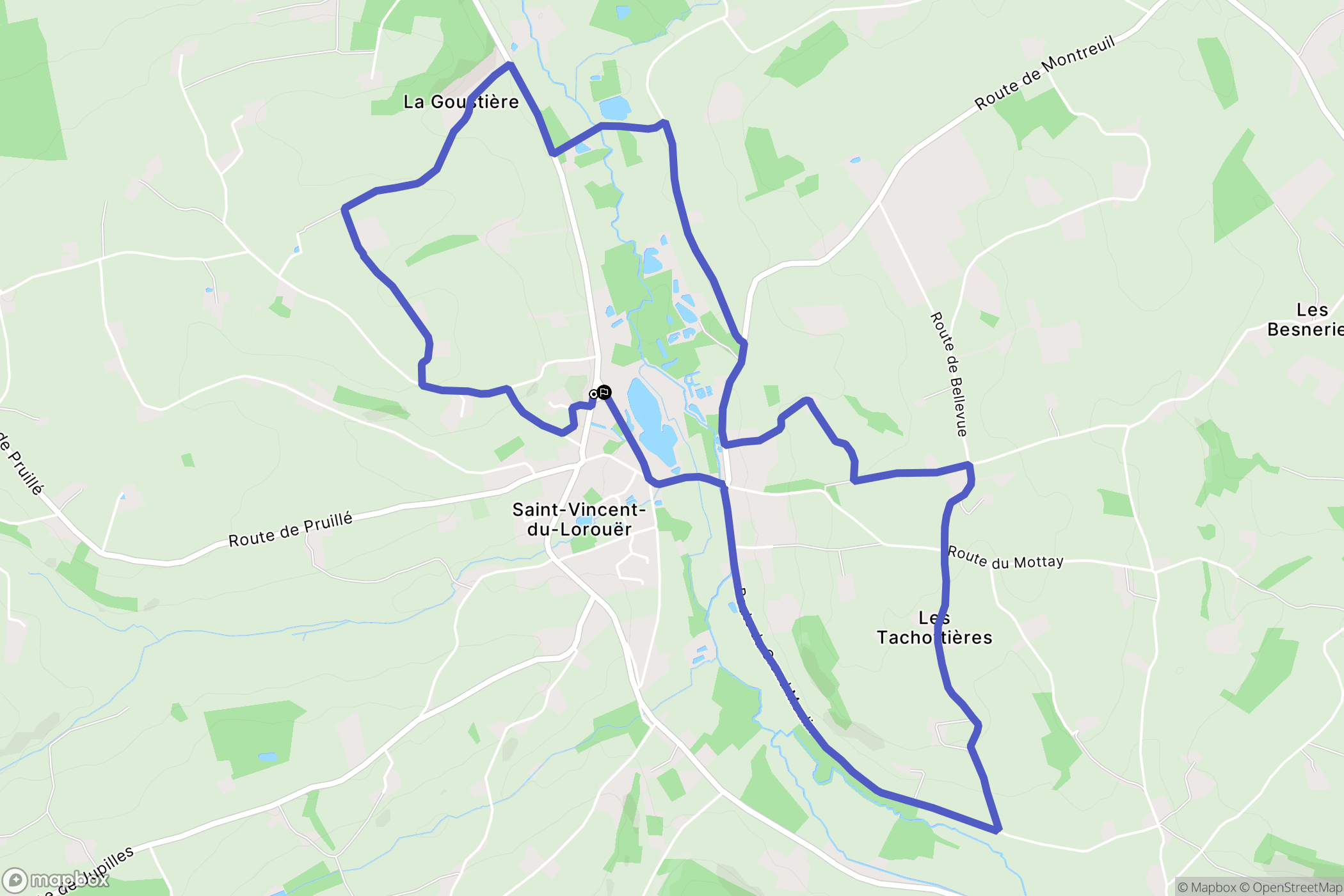 Saint-Vincent-du-Lorouër : carte du parcours de randonnée - France