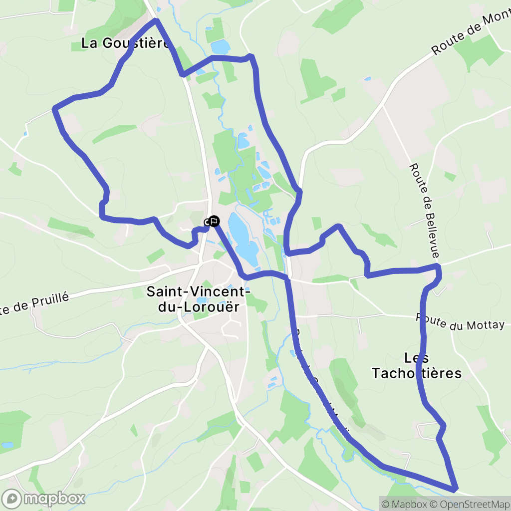 Saint-Vincent-du-Lorouër : carte du parcours de randonnée - France