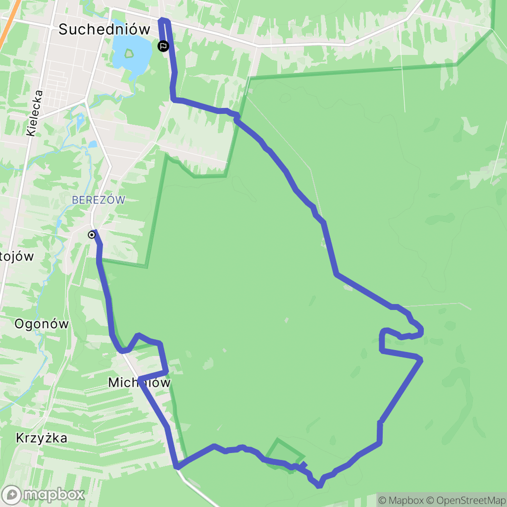 Suchedniów: mapa trasy - Poland