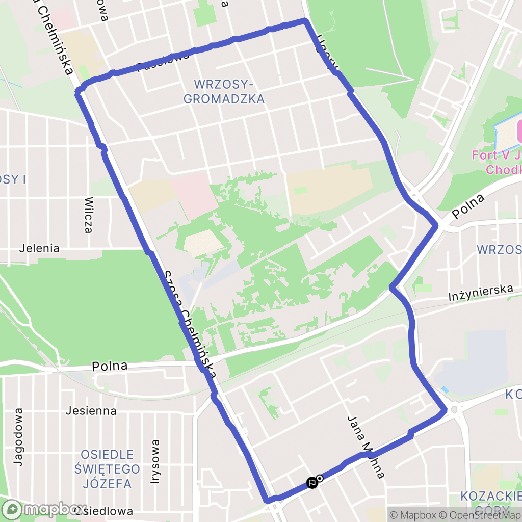 Toruń: mapa trasy - Poland
