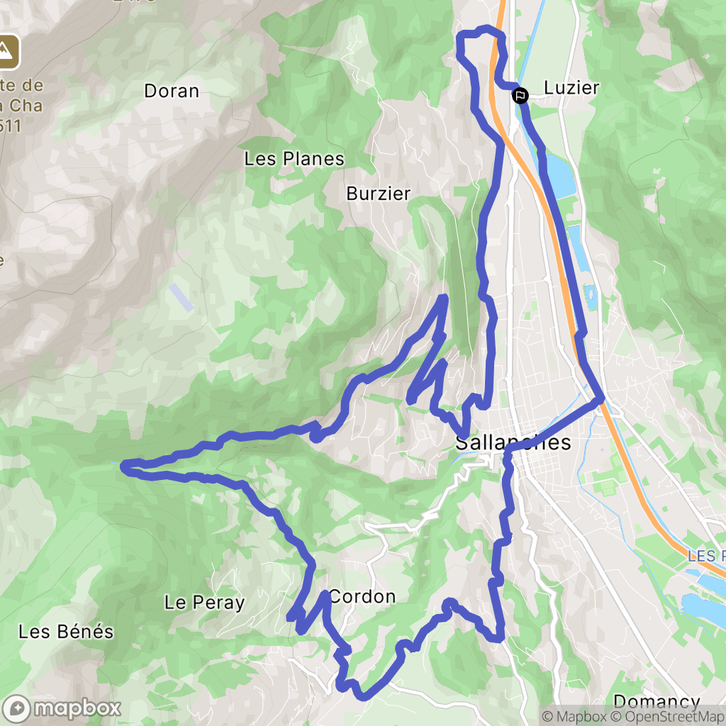Sallanches : carte du parcours de randonnée - France