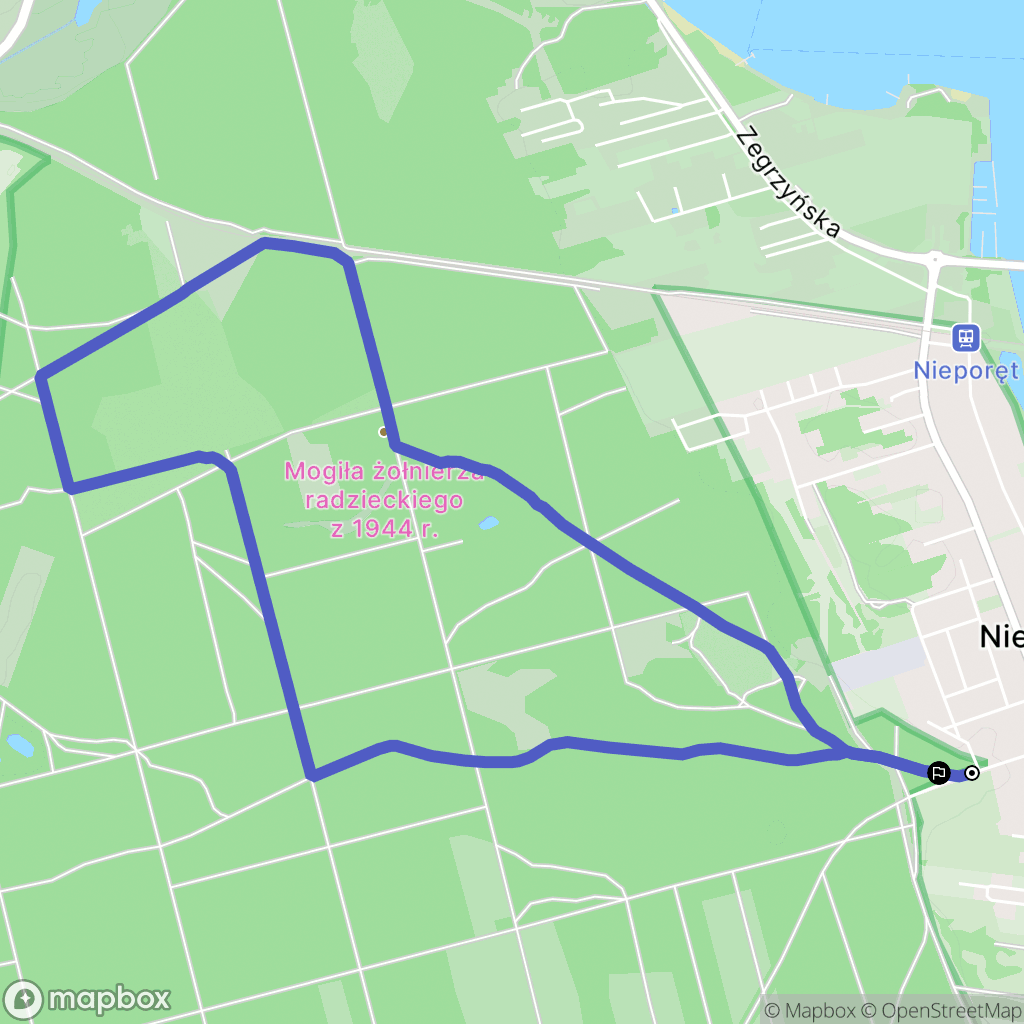 Nieporęt: mapa trasy - Poland