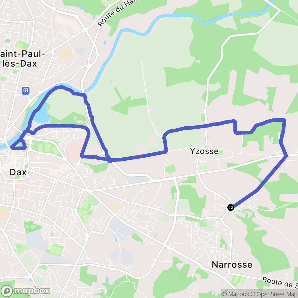 Narrosse : carte du parcours de randonnée - France