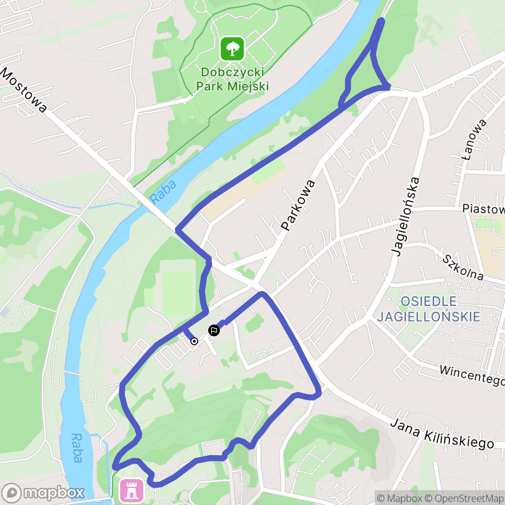 Dobczyce: mapa trasy - Poland