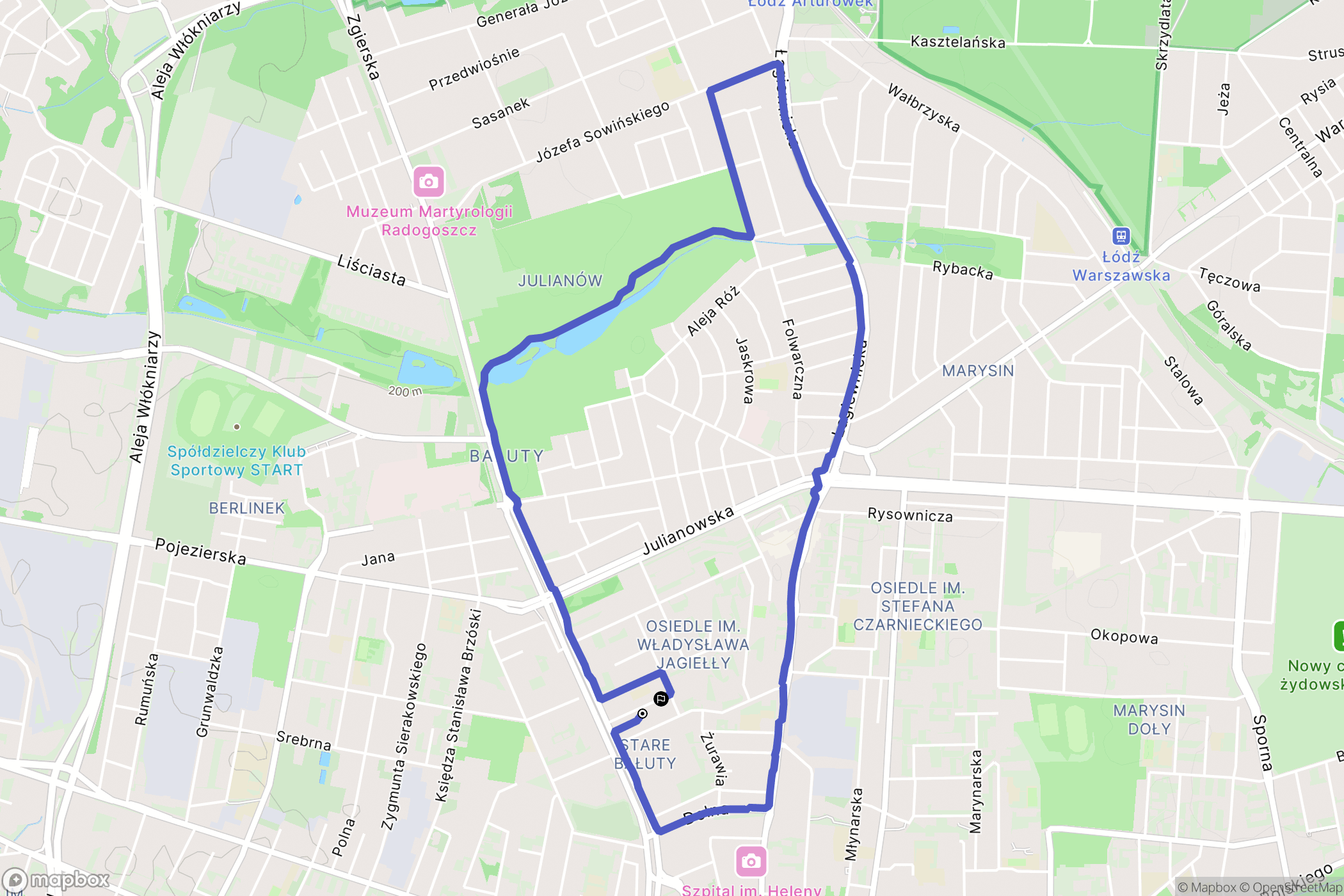 Łódź: mapa trasy - Poland