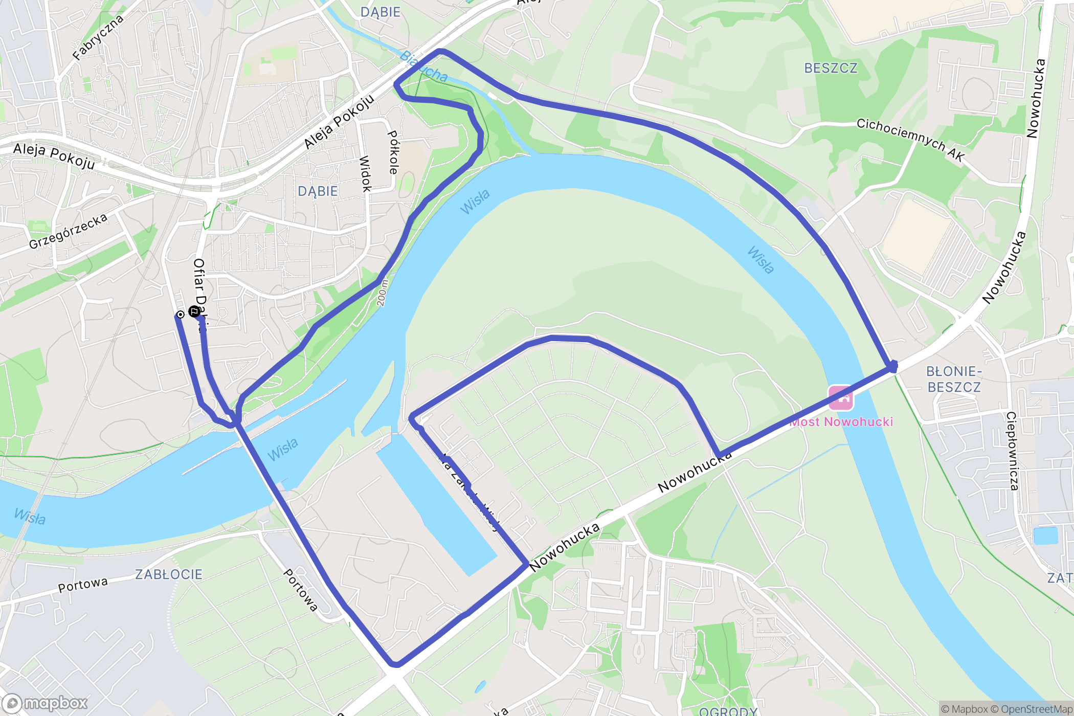 Kraków: mapa trasy - Poland