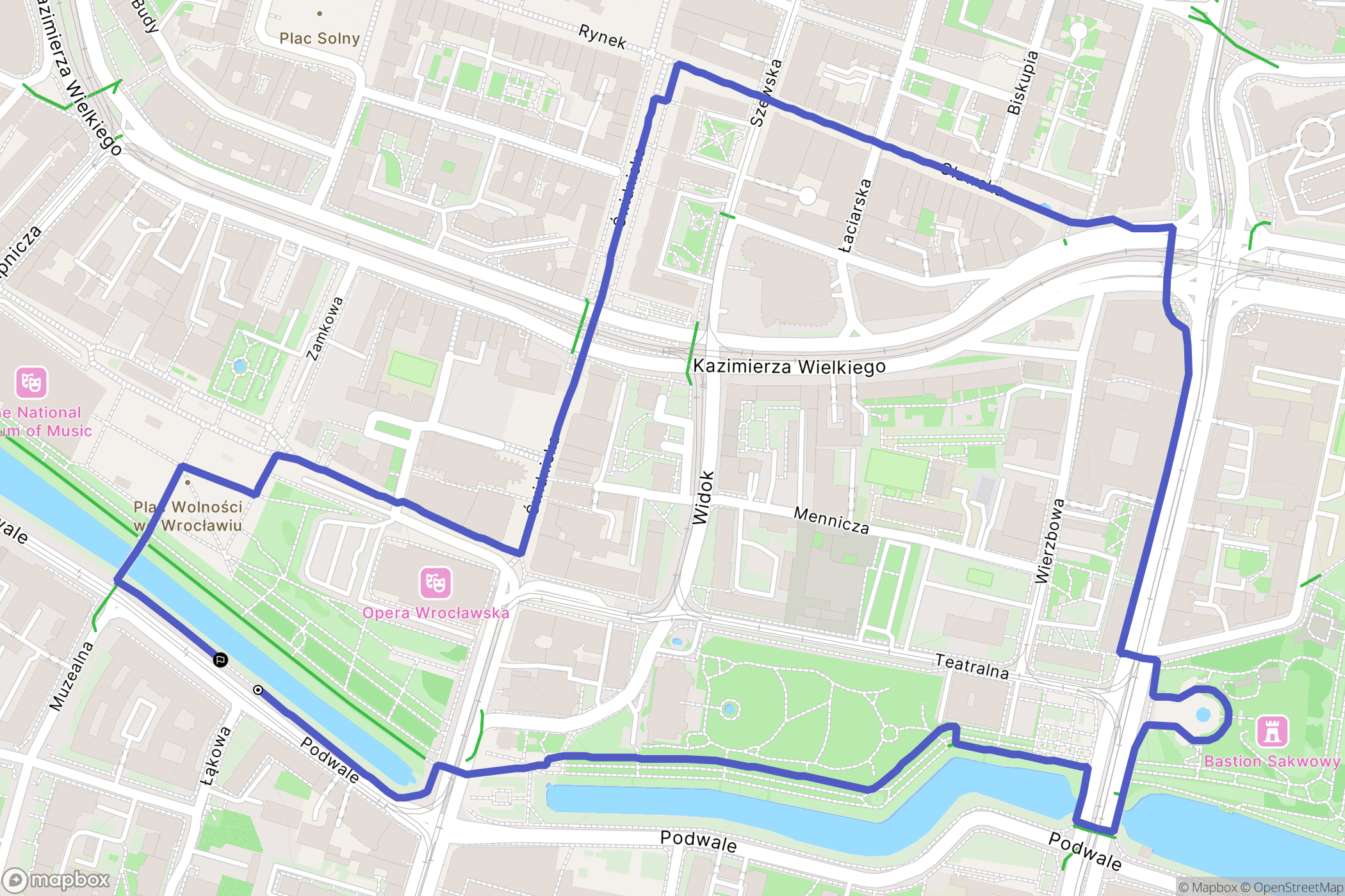 Wrocław: mapa trasy - Poland
