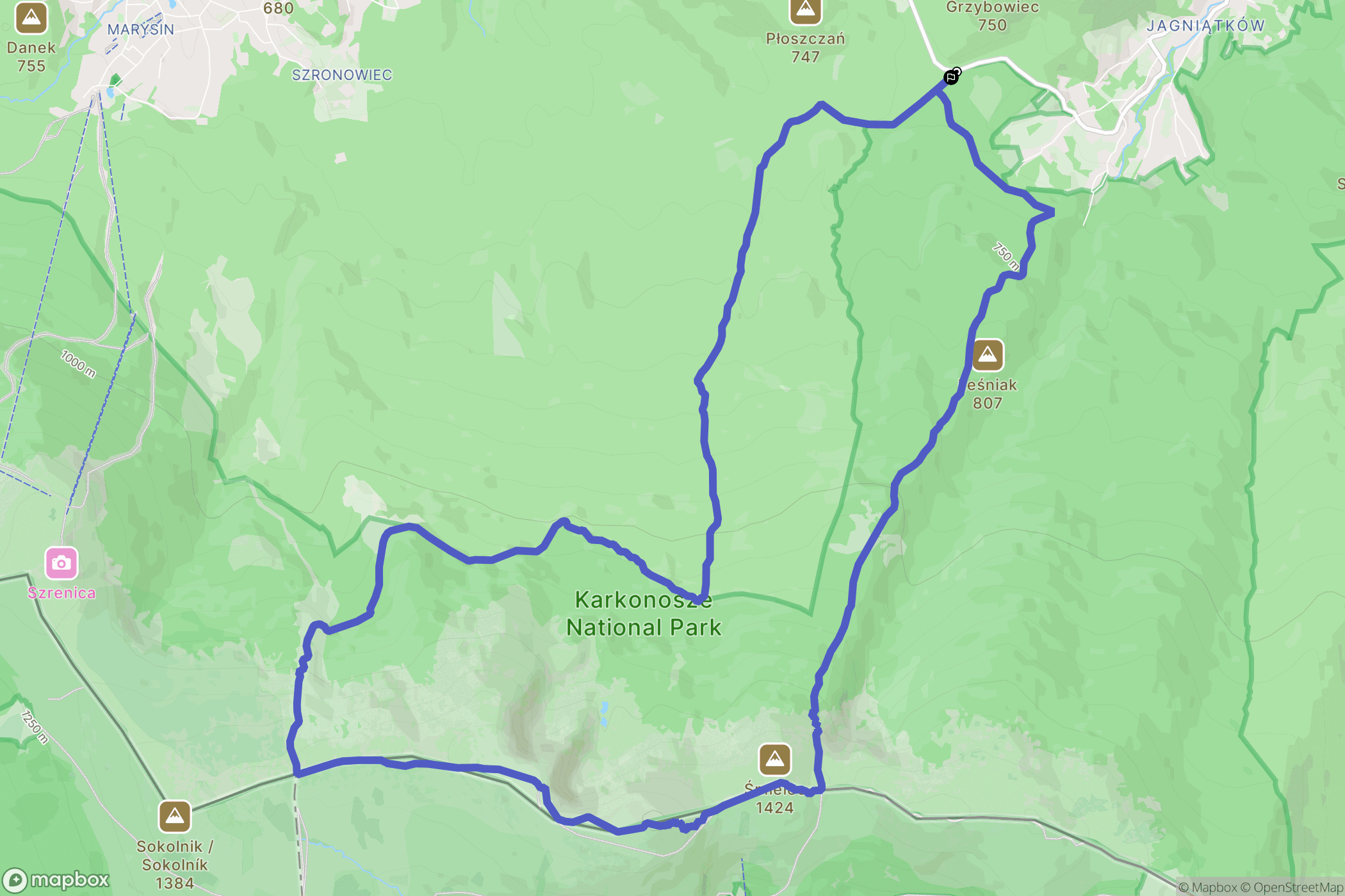 Jelenia Góra: mapa trasy - Poland