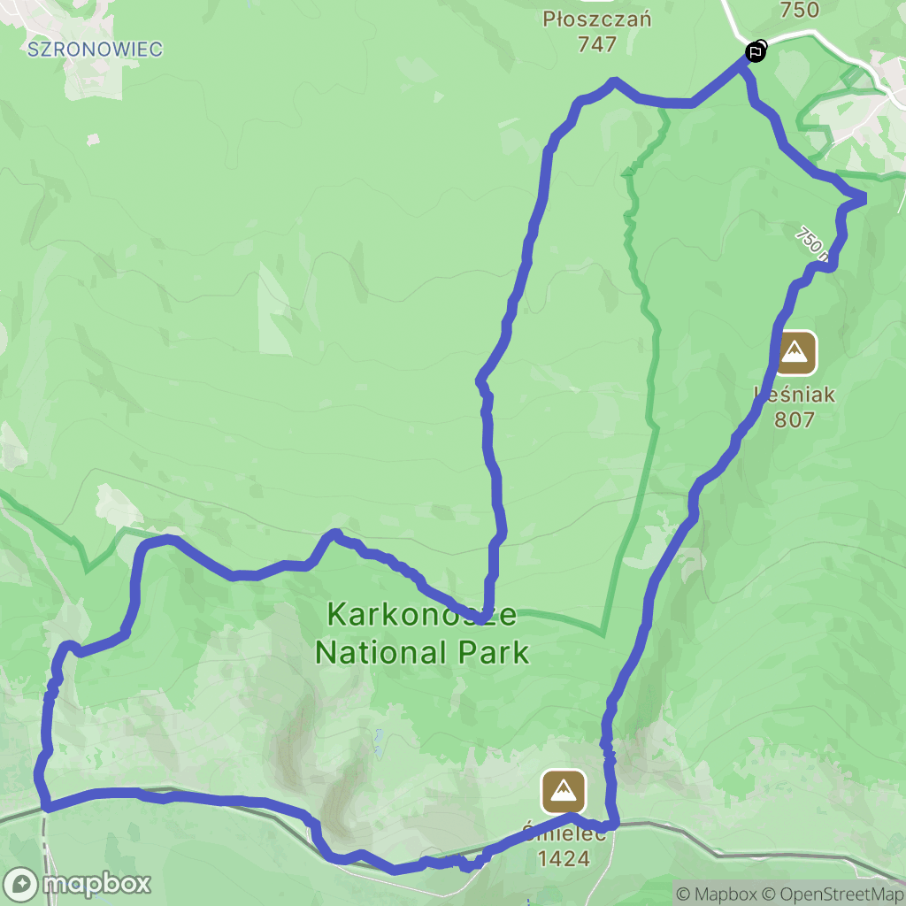 Jelenia Góra: mapa trasy - Poland