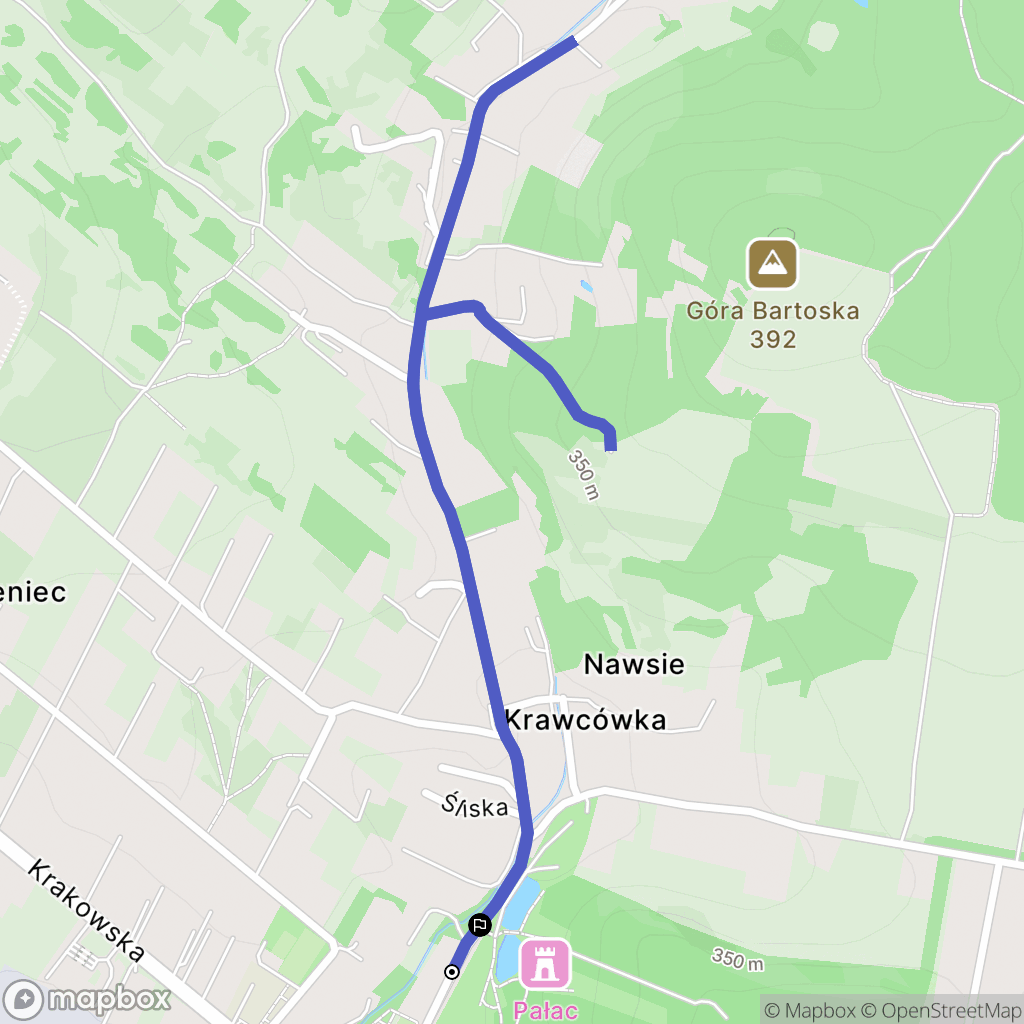 Młoszowa: mapa trasy - Poland