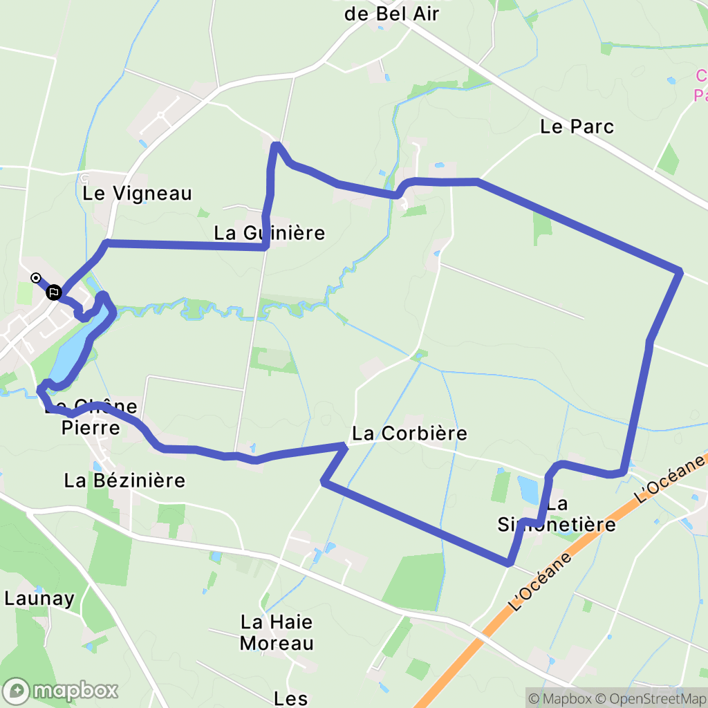 Couffé : carte du parcours de randonnée - France