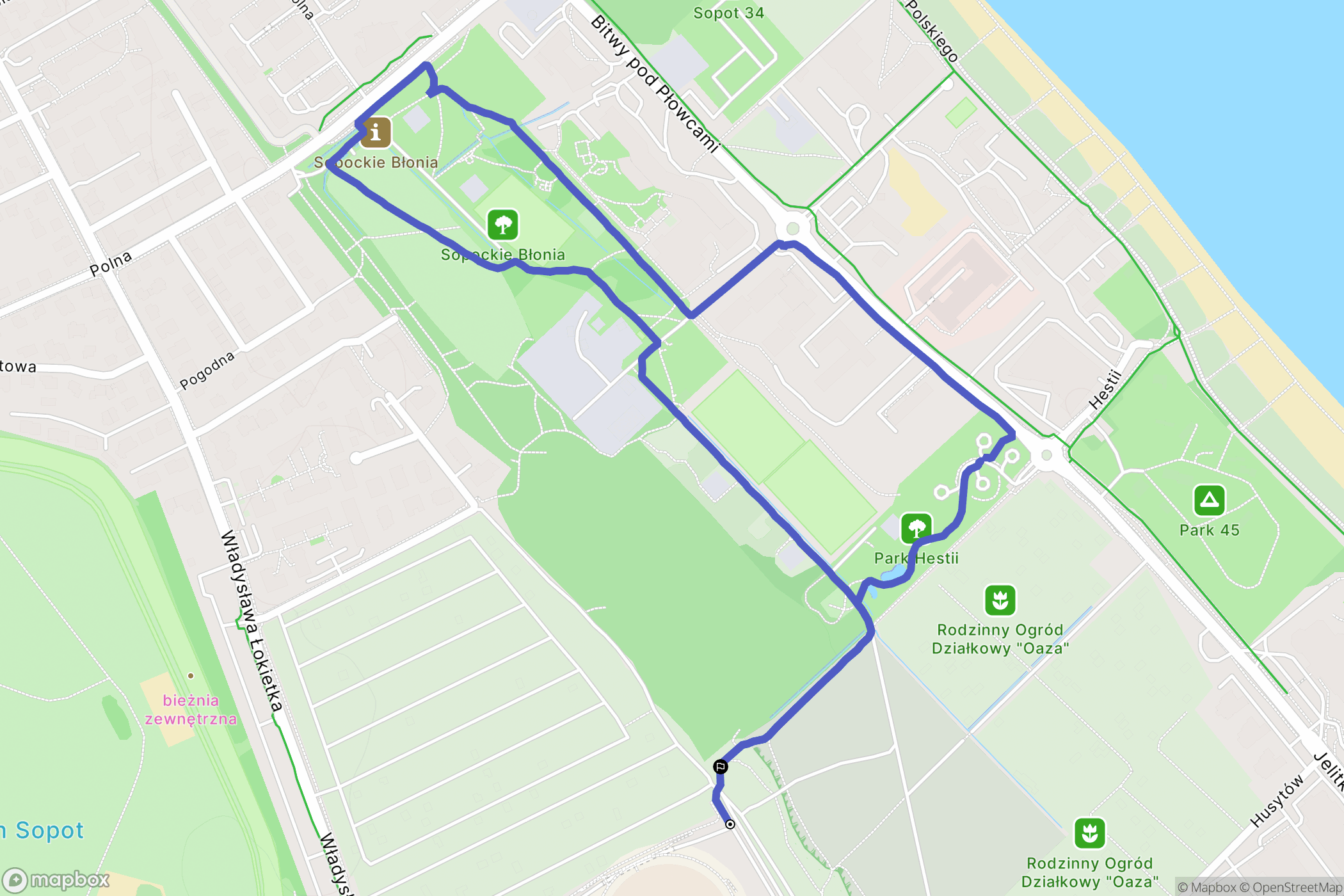 Sopot: mapa trasy - Poland