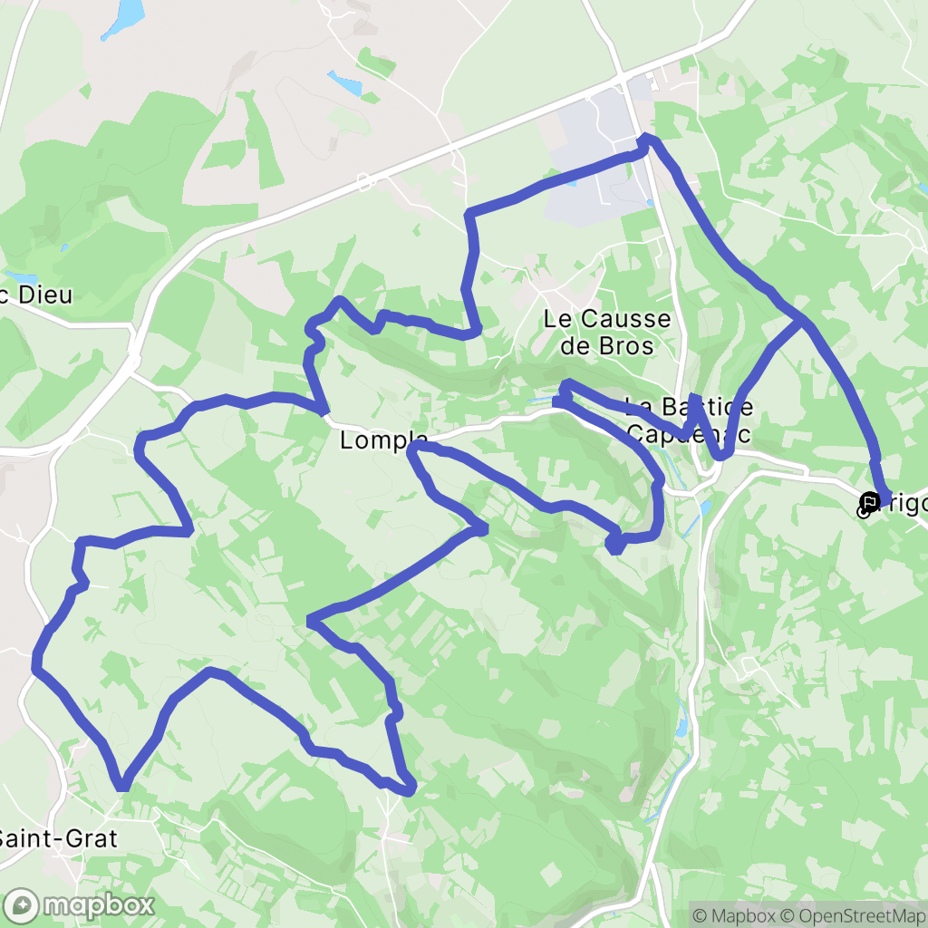 La Rouquette : carte du parcours de randonnée - France