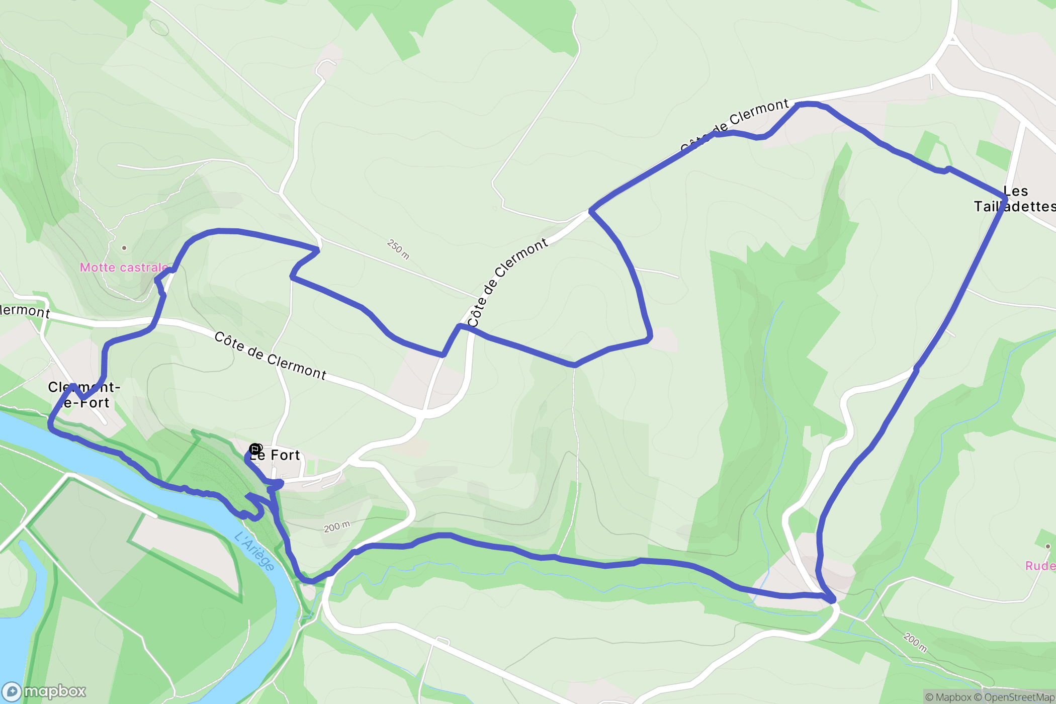 Clermont-le-Fort : carte du parcours de randonnée - France