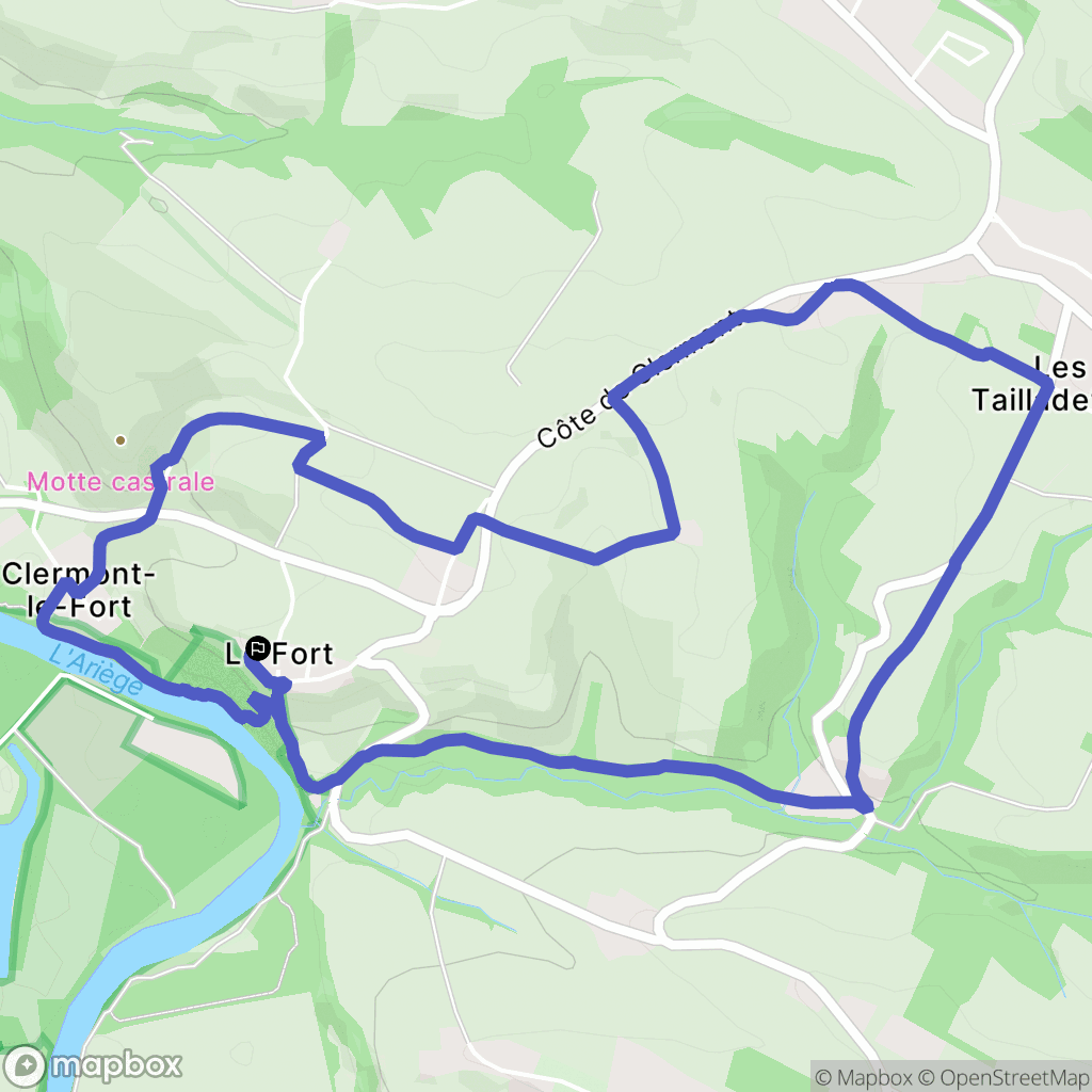 Clermont-le-Fort : carte du parcours de randonnée - France