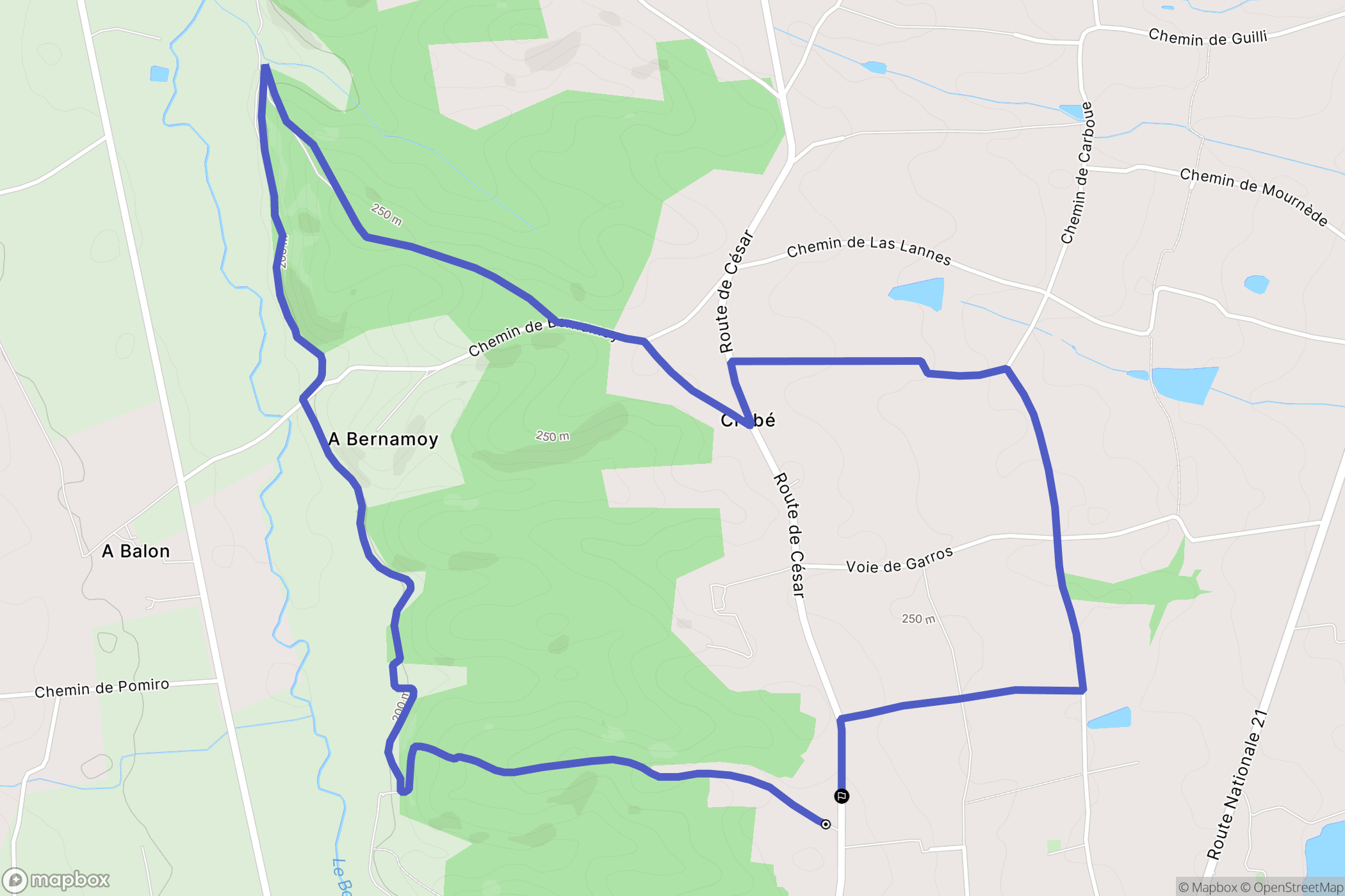Miélan : carte du parcours de randonnée - France