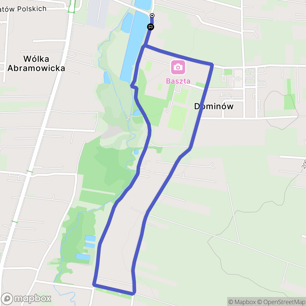 Dominów: mapa trasy - Poland