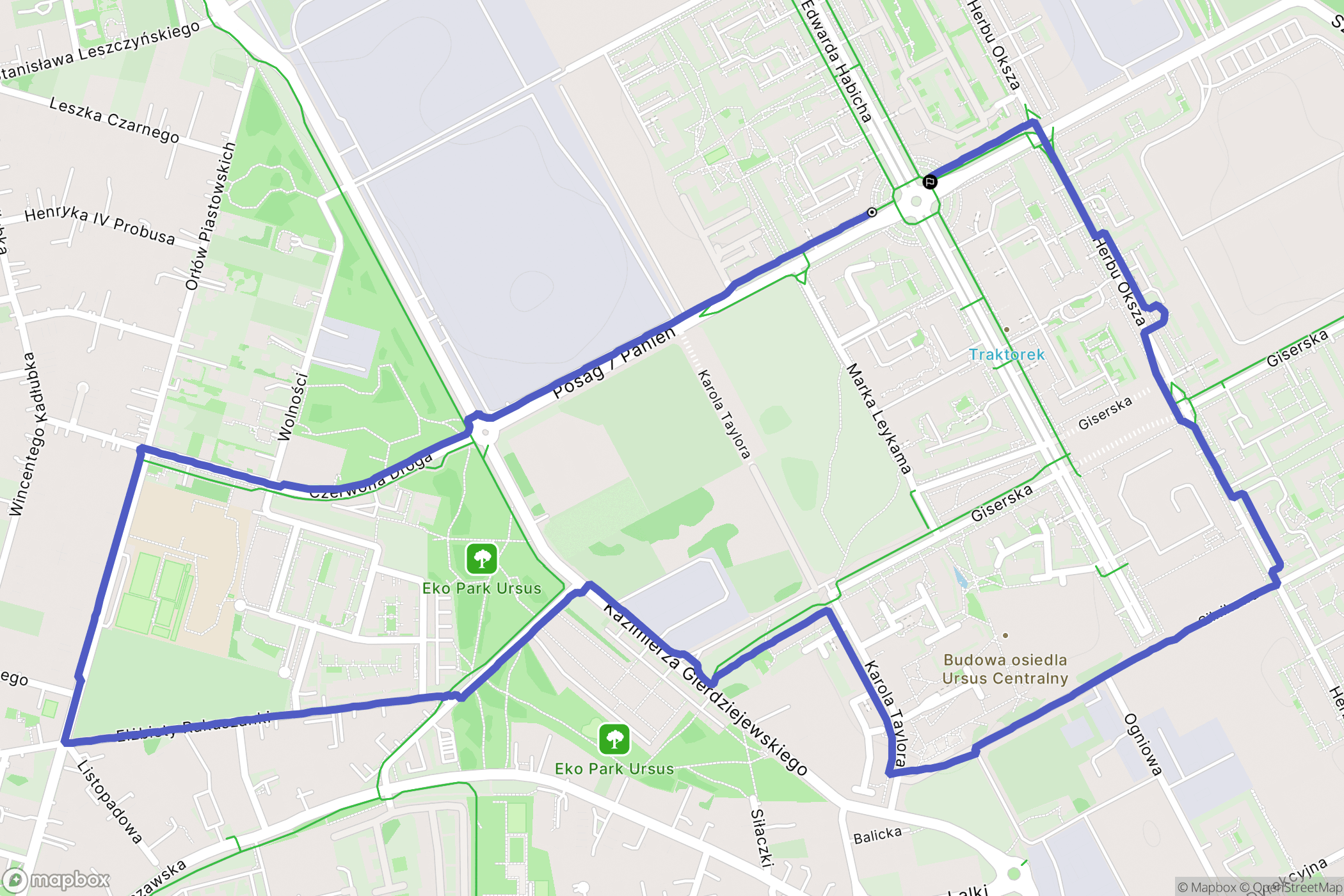 Warszawa: mapa trasy - Poland