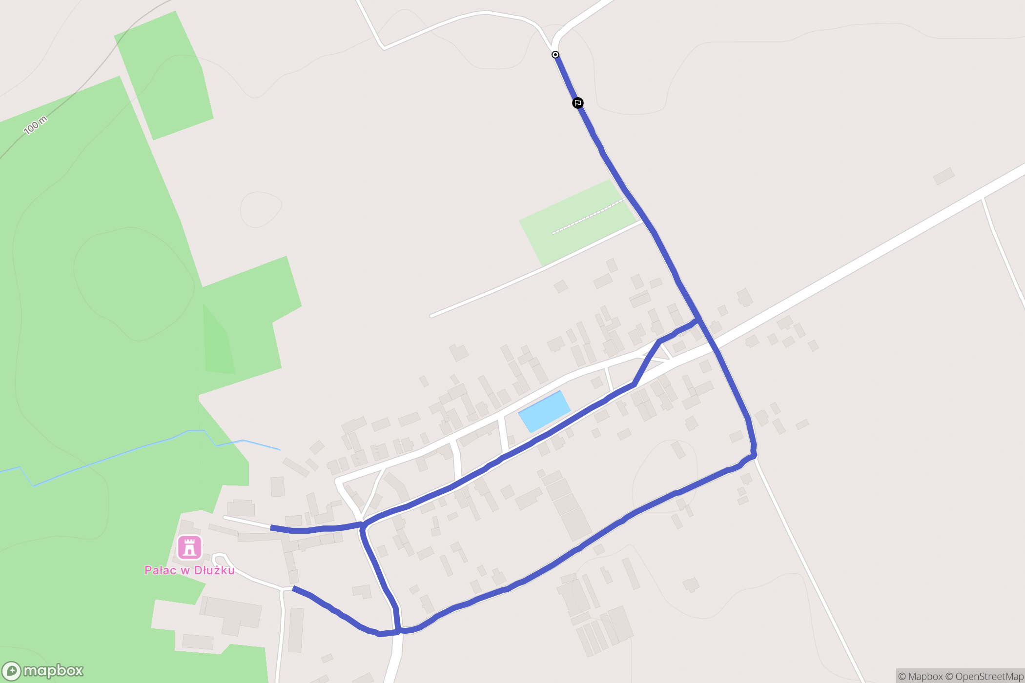 Dłużek: mapa trasy - Poland