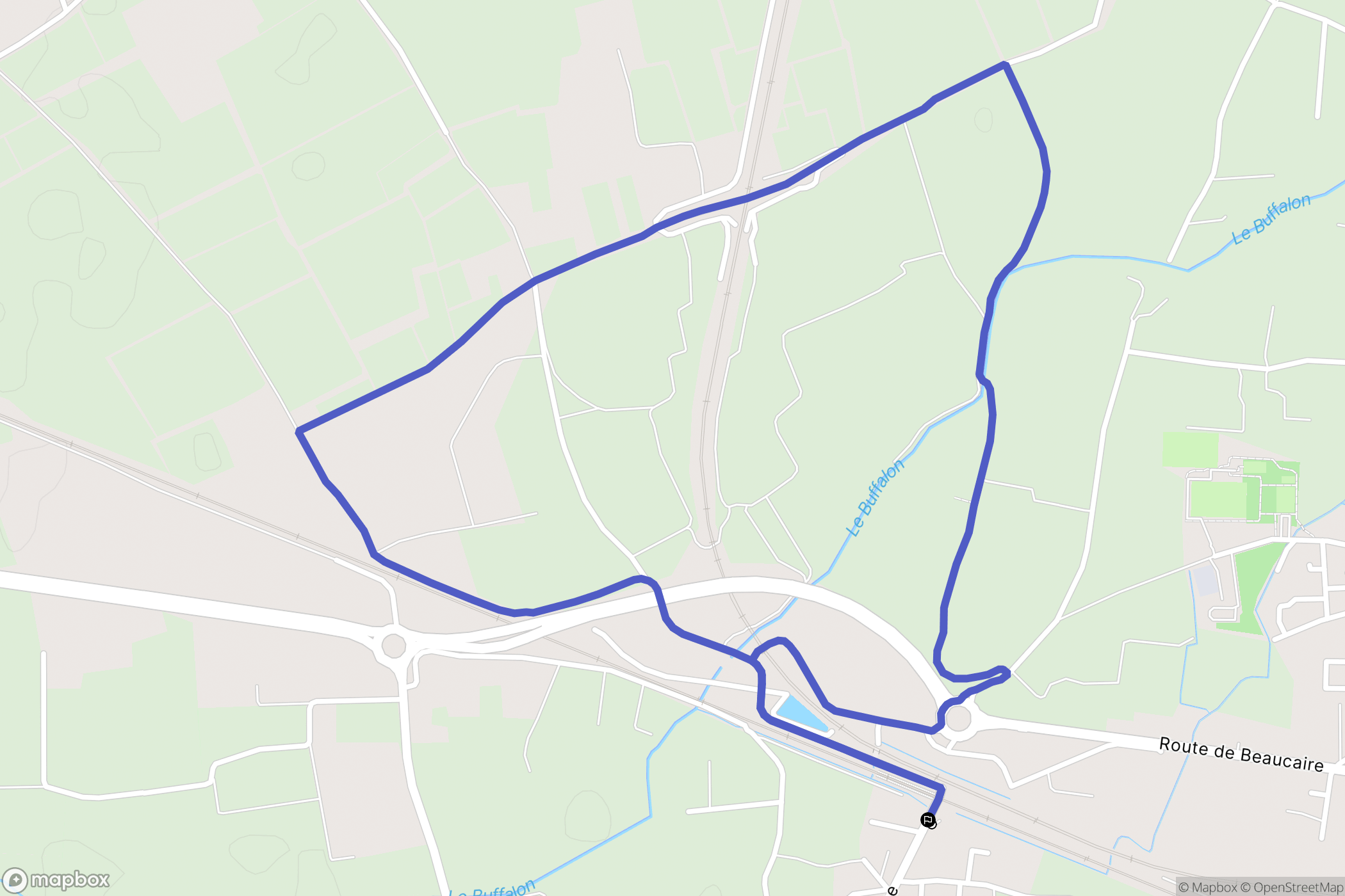 Manduel : carte du parcours de randonnée - France