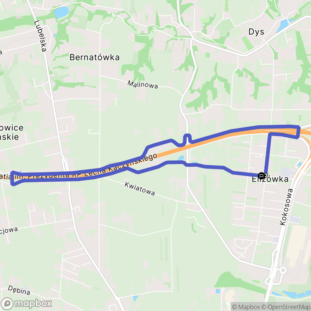 Elizówka: mapa trasy - Poland