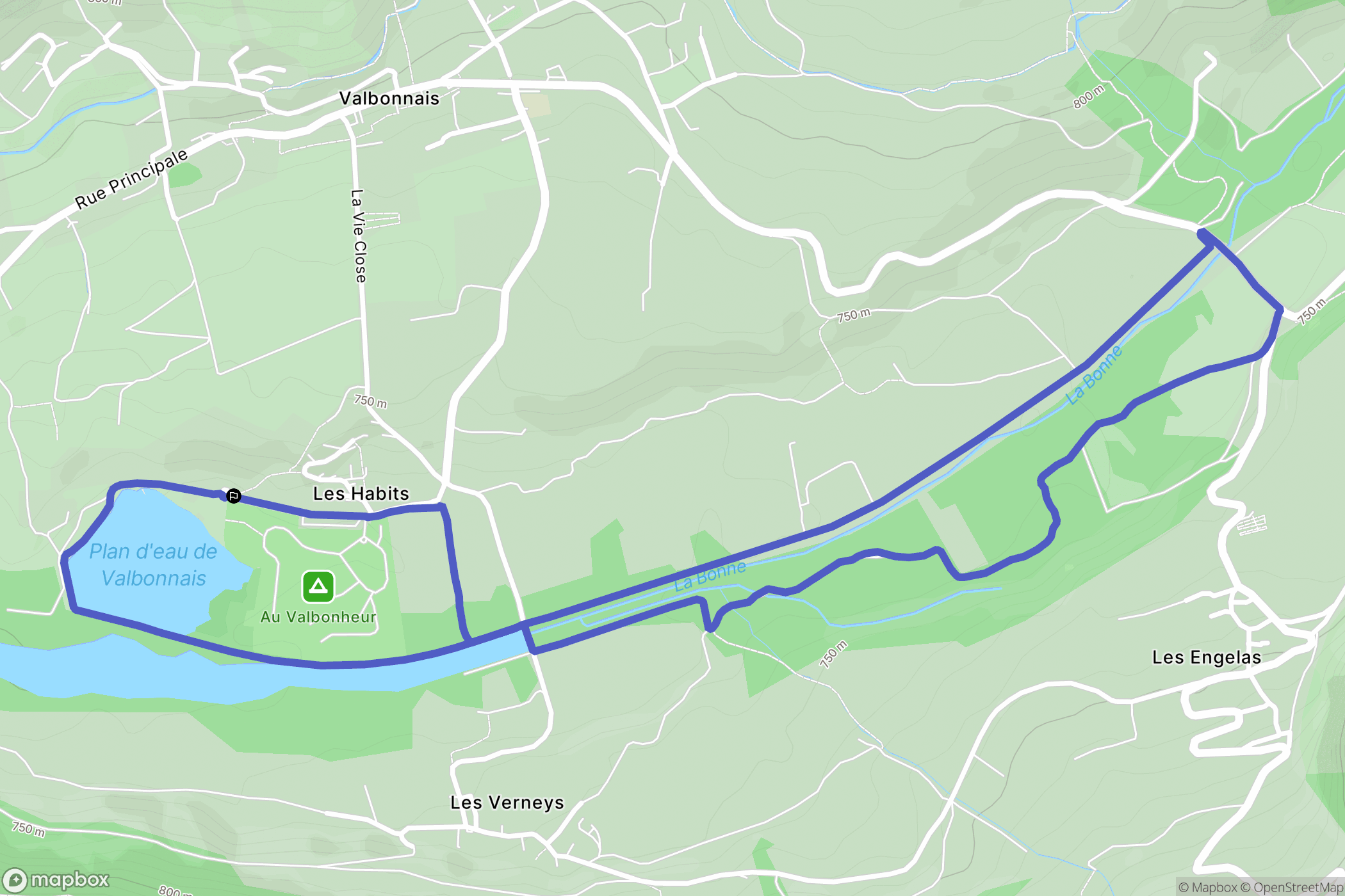Valbonnais : carte du parcours de randonnée - France