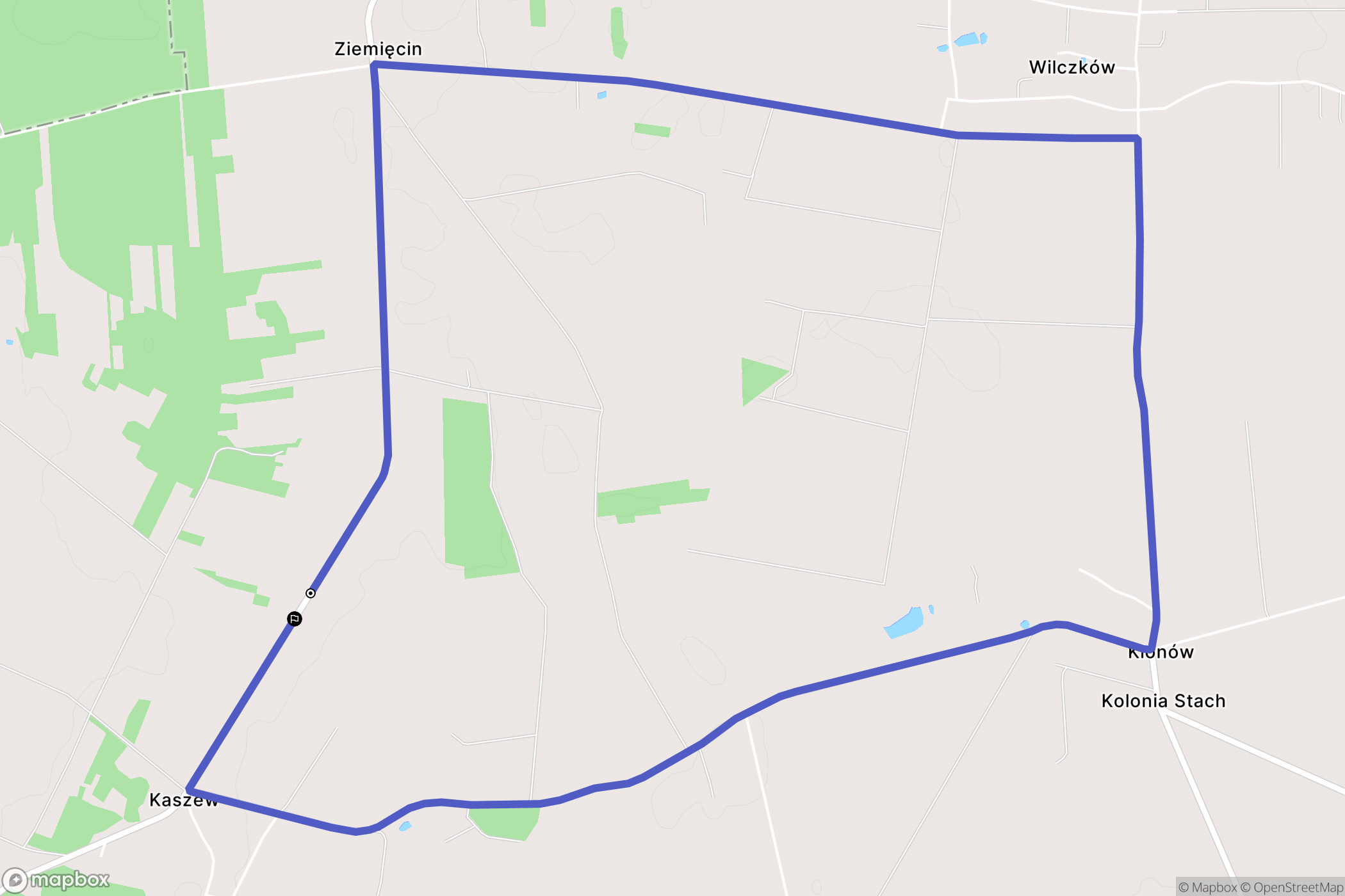 Kaszew: mapa trasy - Poland
