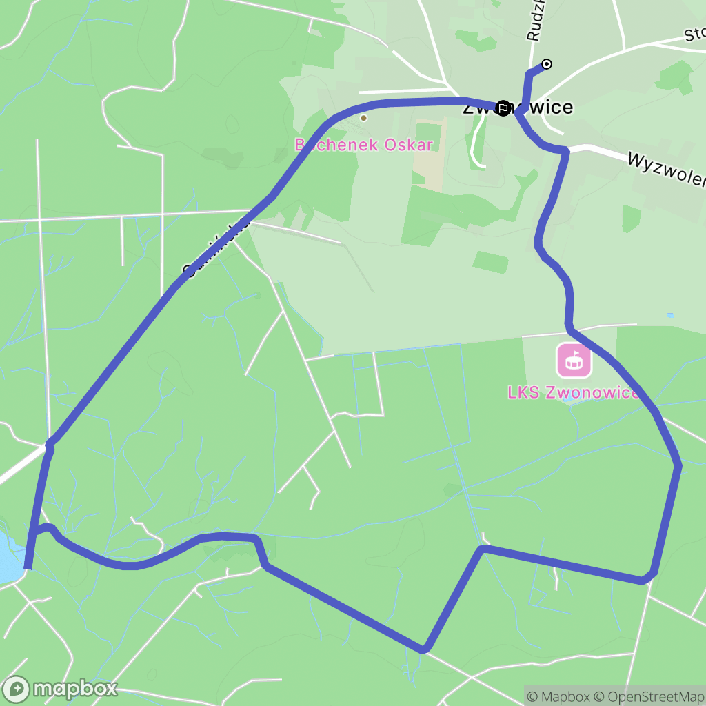 Zwonowice: mapa trasy - Poland