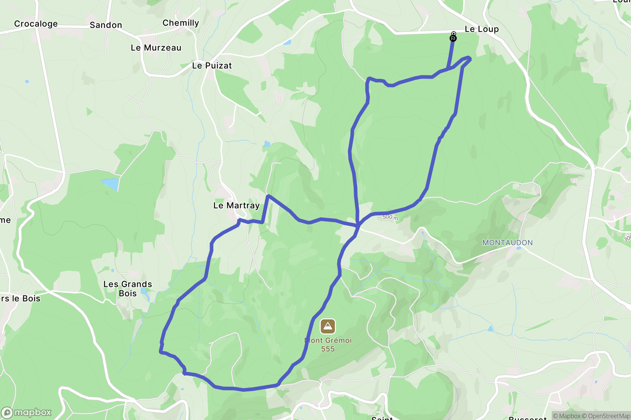La Vineuse sur Fregande : carte du parcours de randonnée - France